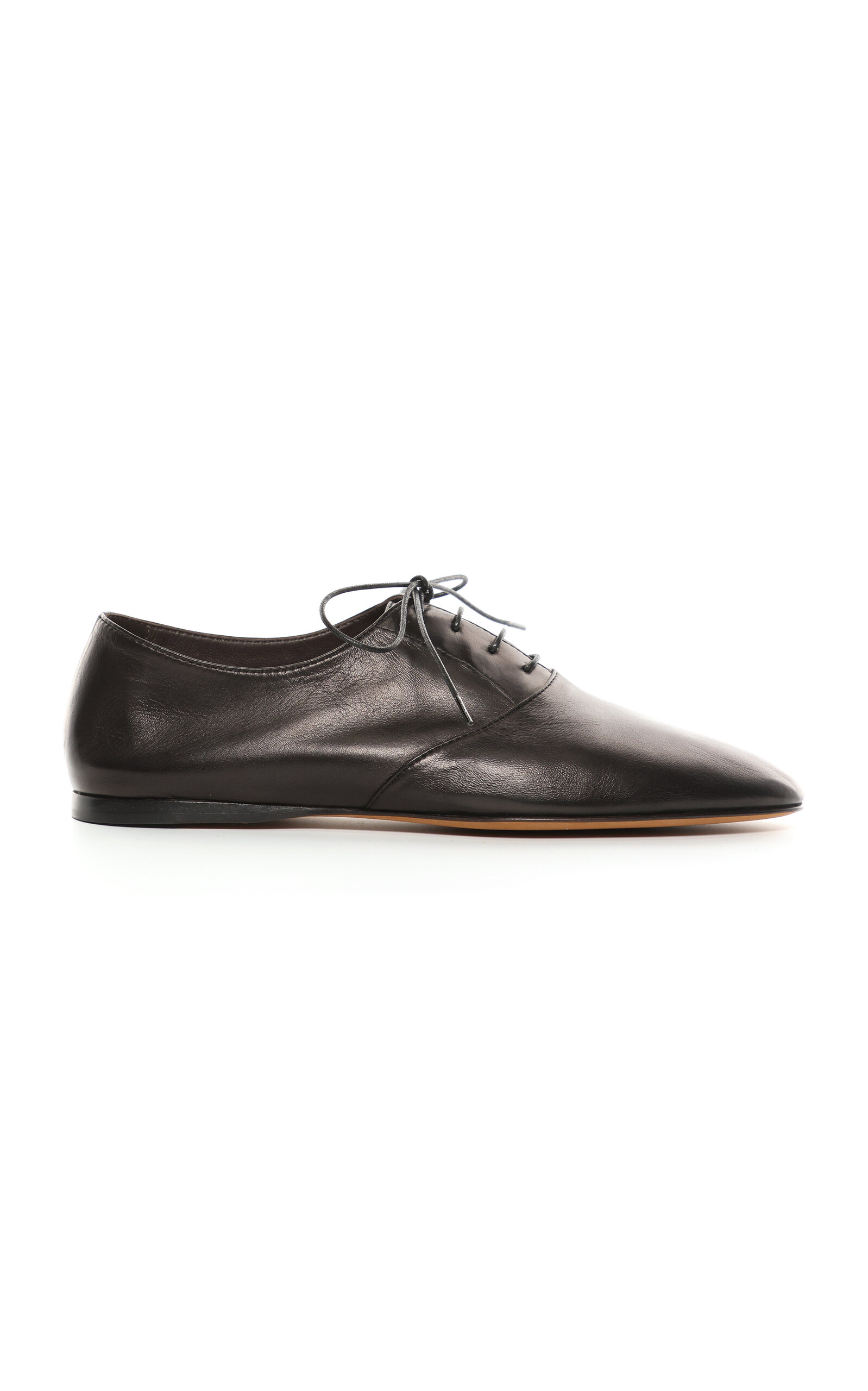 The Row 10mm Awar Leather Lace-up Shoes In Brown