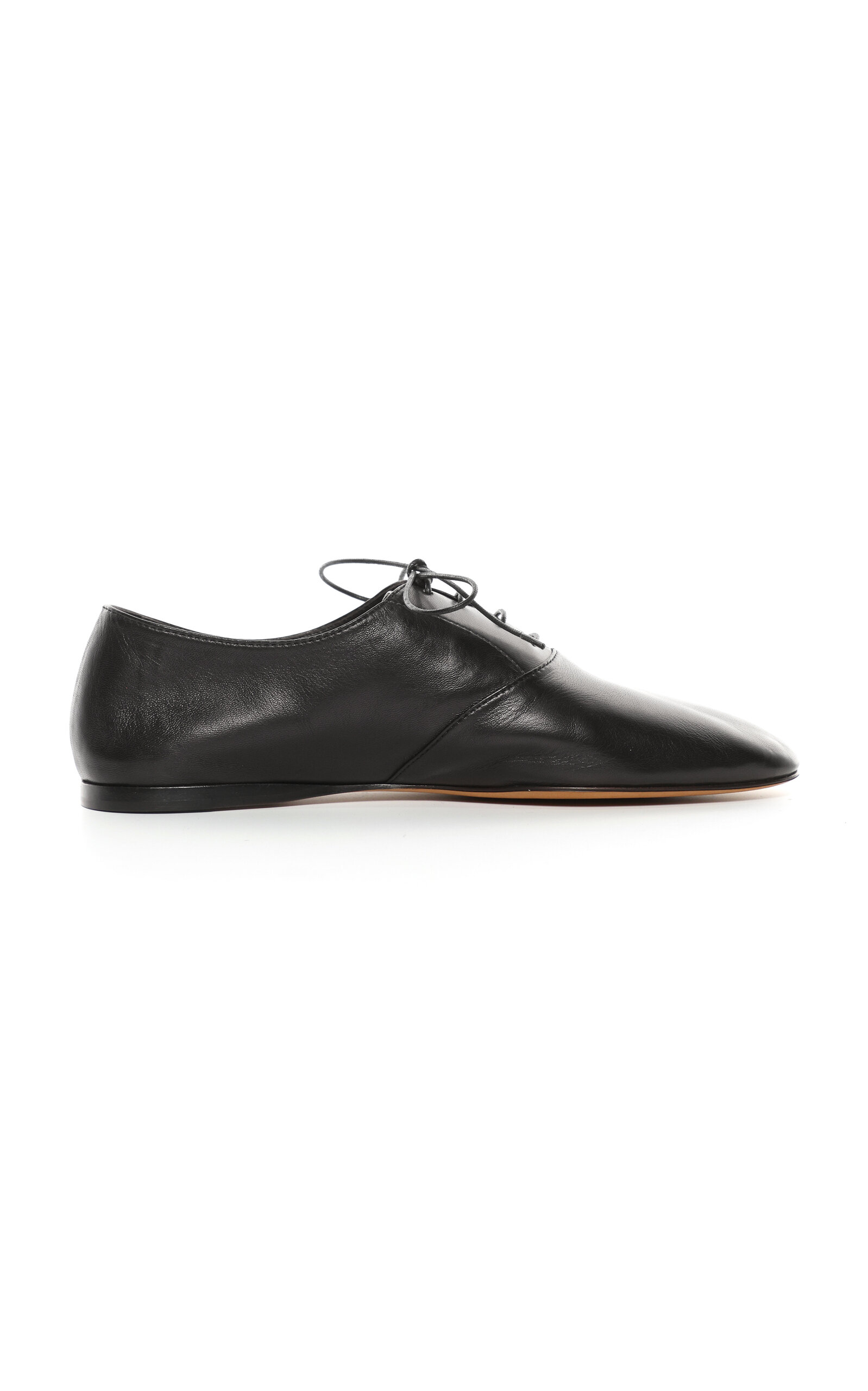 The Row 10mm Awar Leather Lace-up Shoes In Black