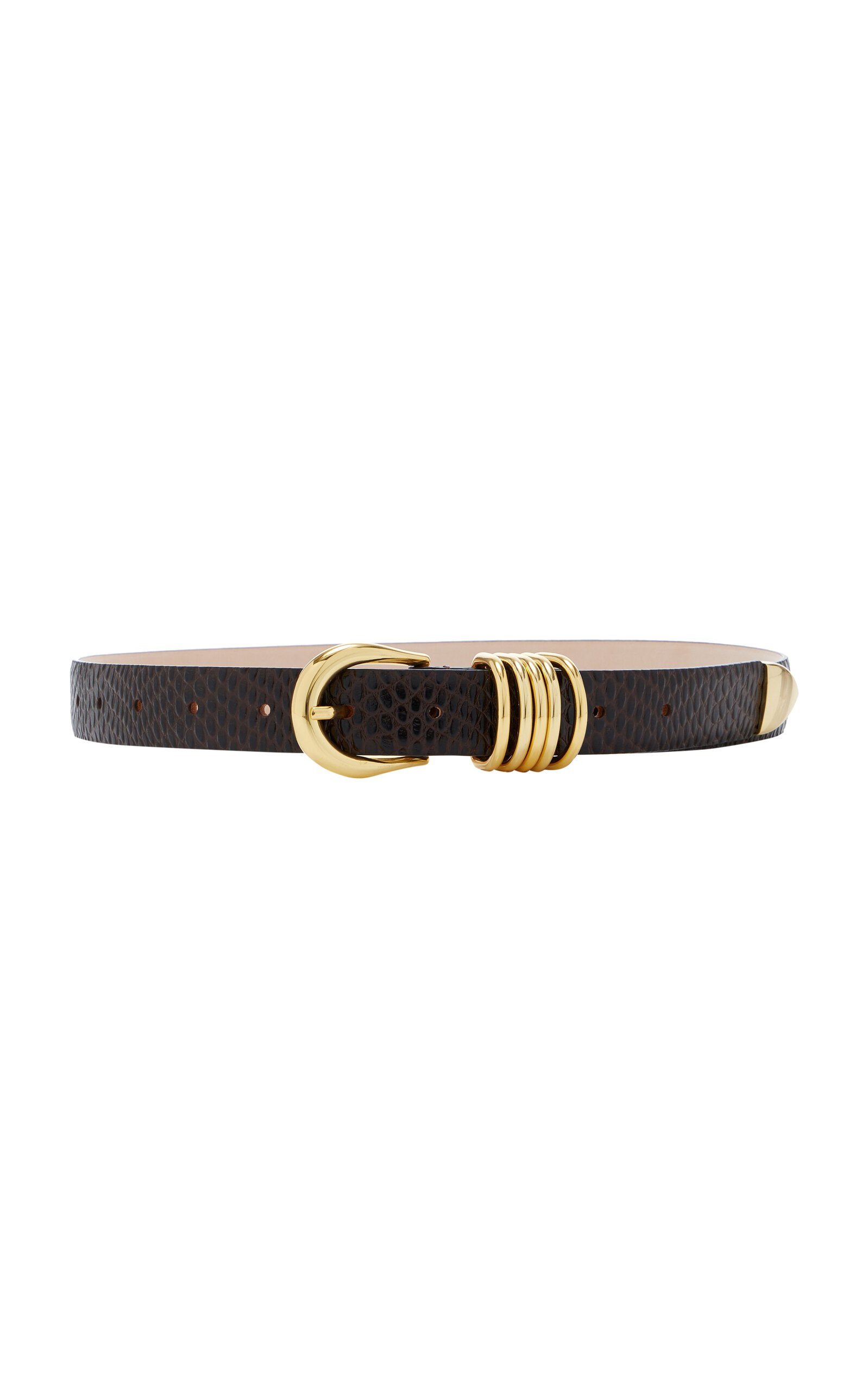 Déhanche Hollyhock Croc-Effect Leather Belt