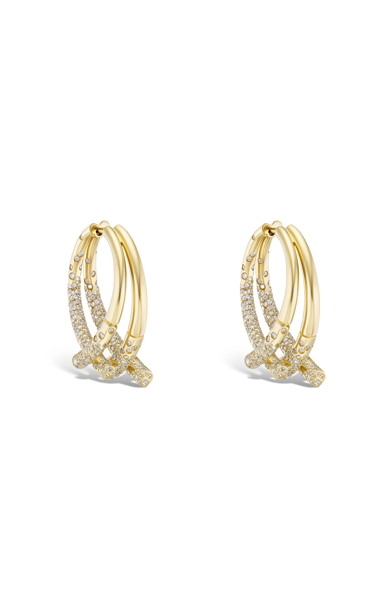 Shop Tabayer Oera 18k Fairmined Yellow Gold Diamond Duo-orb Earrings