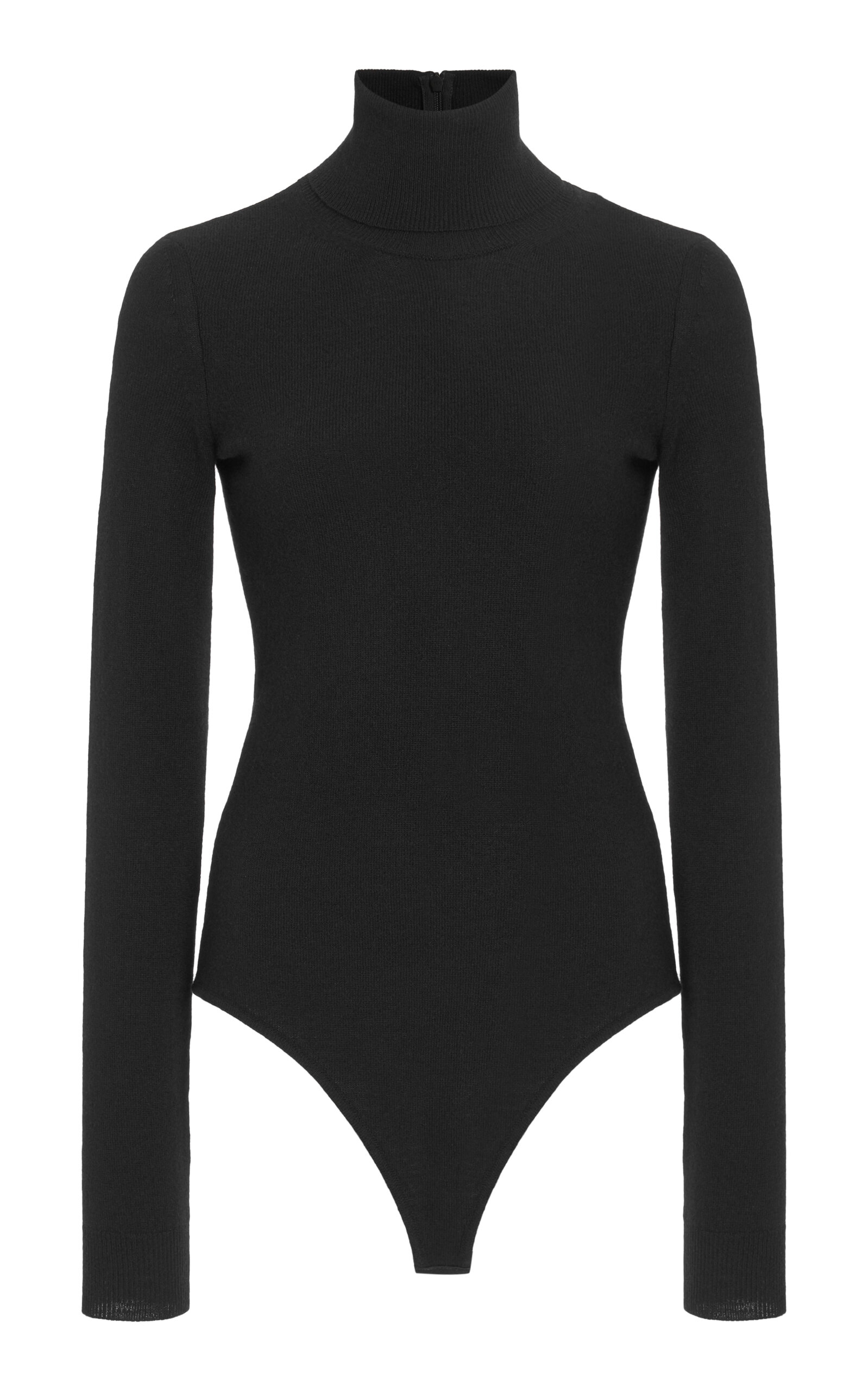 Valentino Turtleneck Virgin-wool Bodysuit In Black