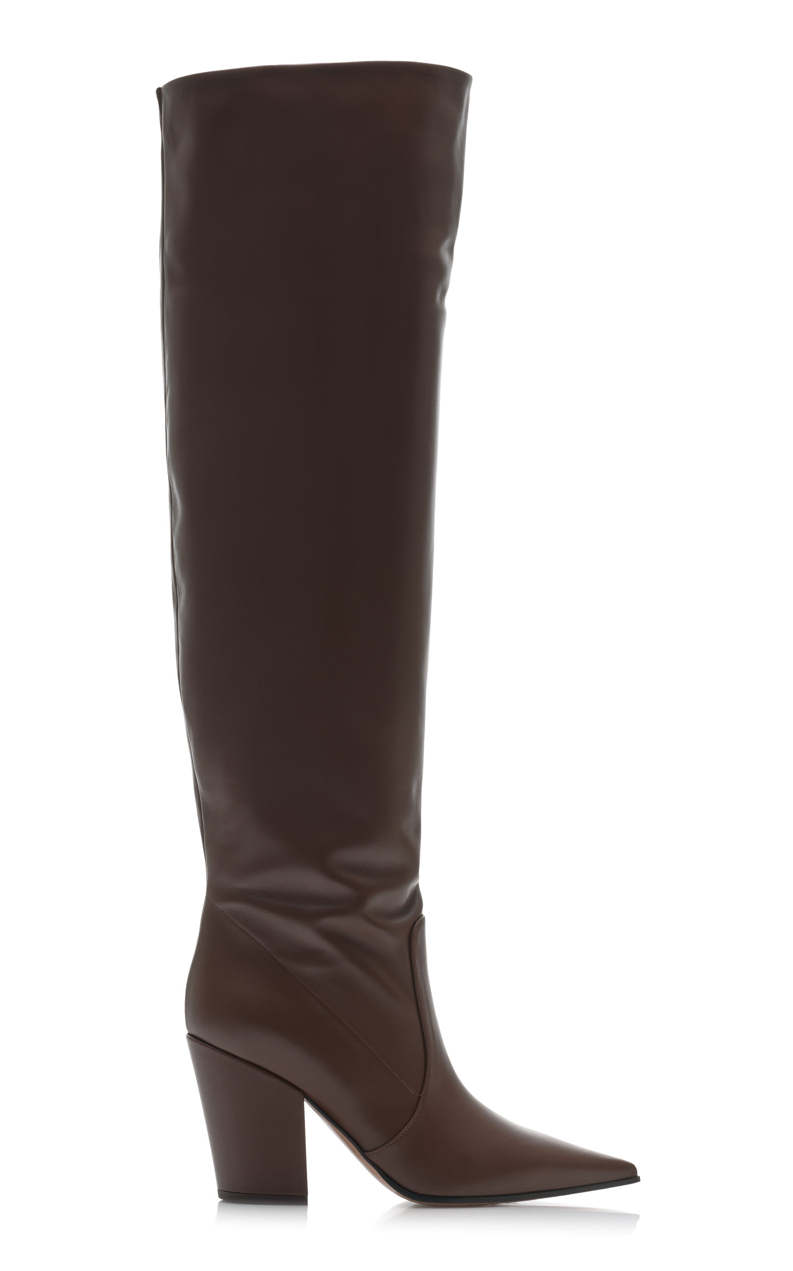 Gianvito Rossi Leather Over-The-Knee Boots - Brown