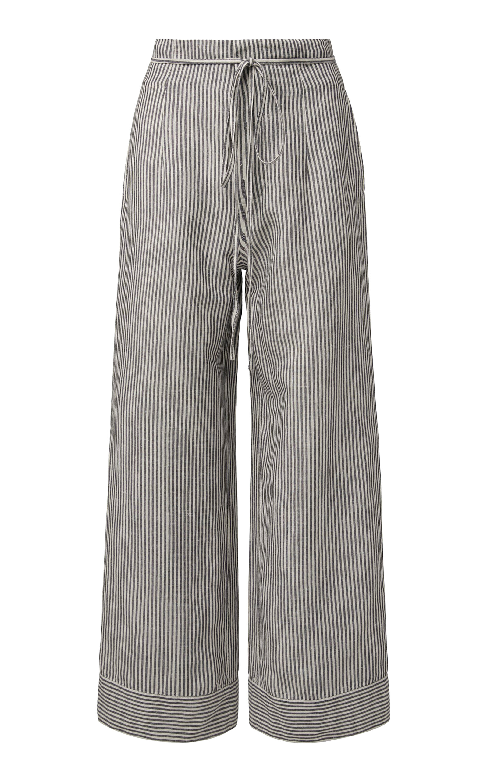 Shop Onia Air Linen Paperbag Pants In Blue