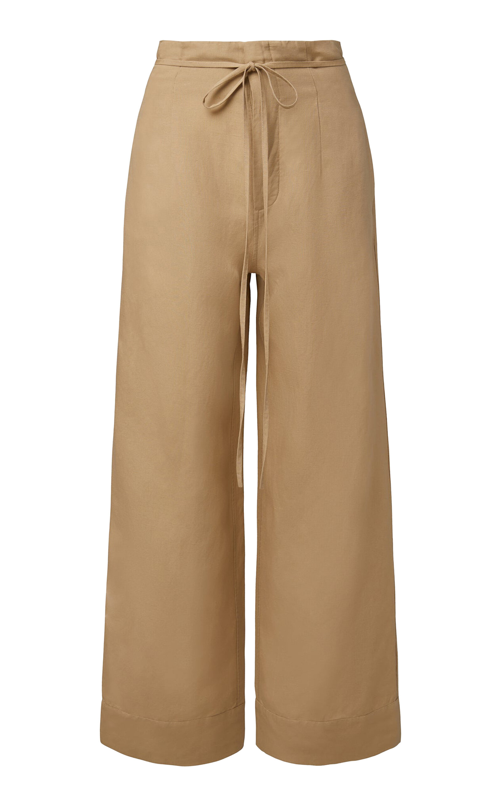 Shop Onia Air Linen Paperbag Pants In Brown