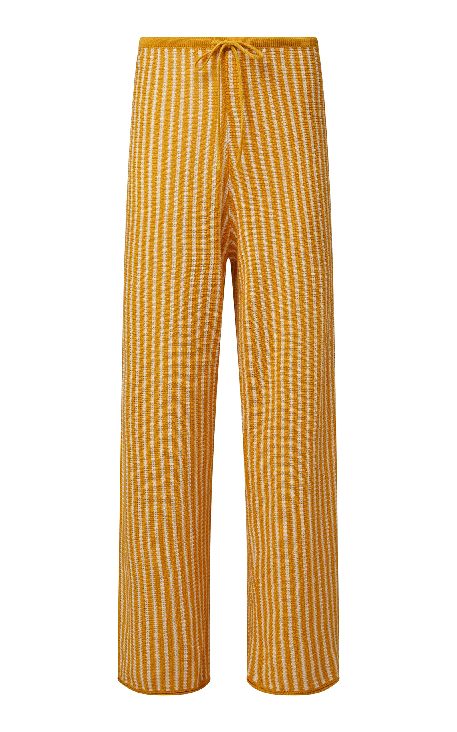 Shop Onia Linen Knit Drawstring Pants In Yellow