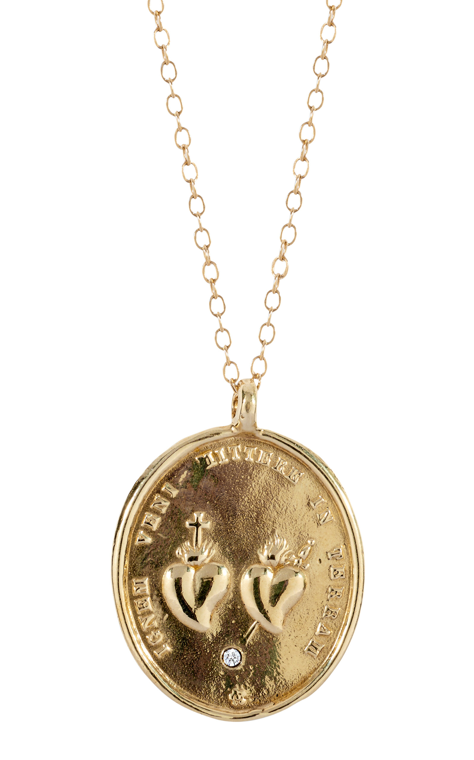 Shop Dru Sacred Hearts 14k Gold Diamond Necklace
