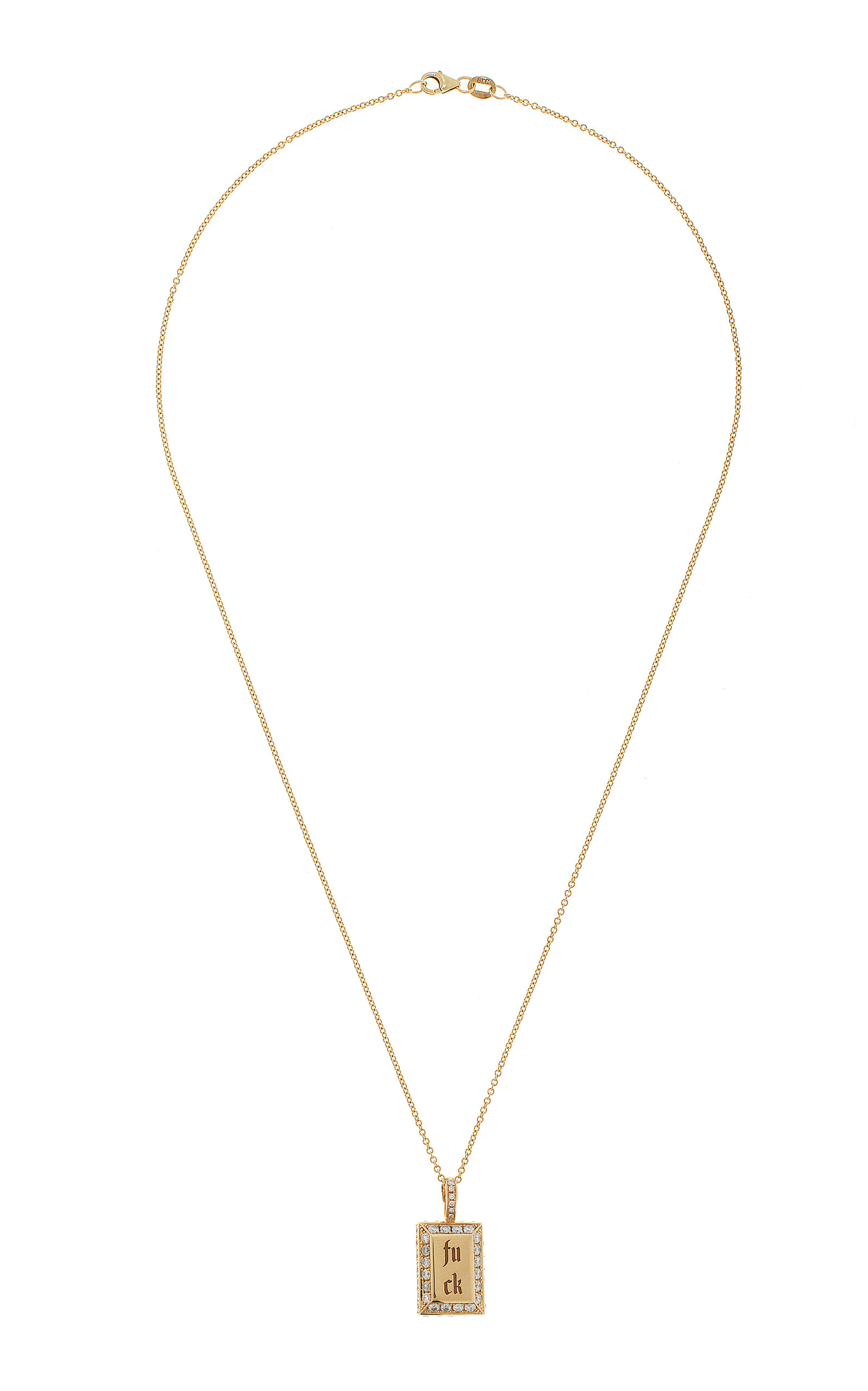 Shop Dru F*** Nugget 14k Gold Diamond Necklace