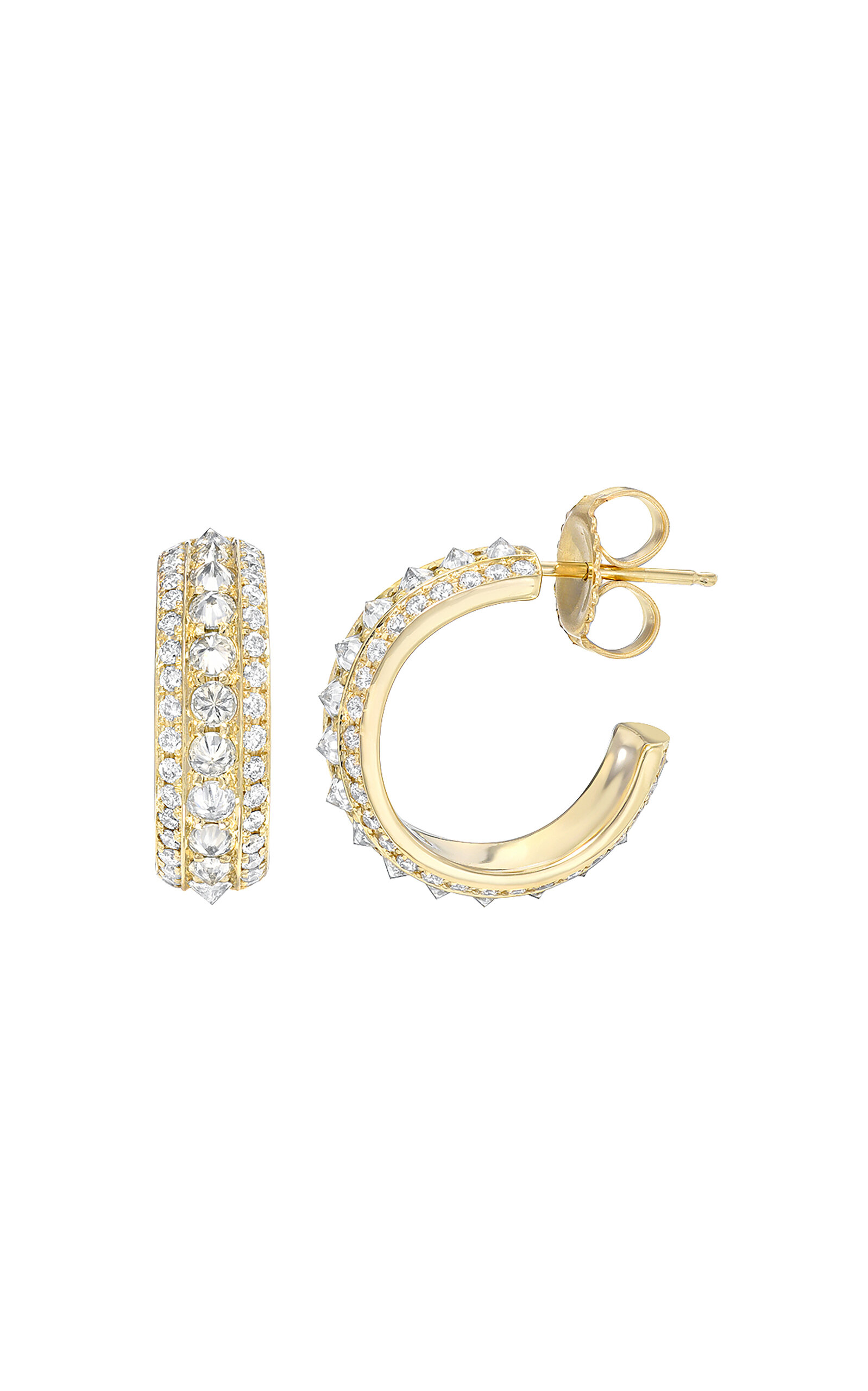 Diamond 14K Gold Diamond Hoop Earrings