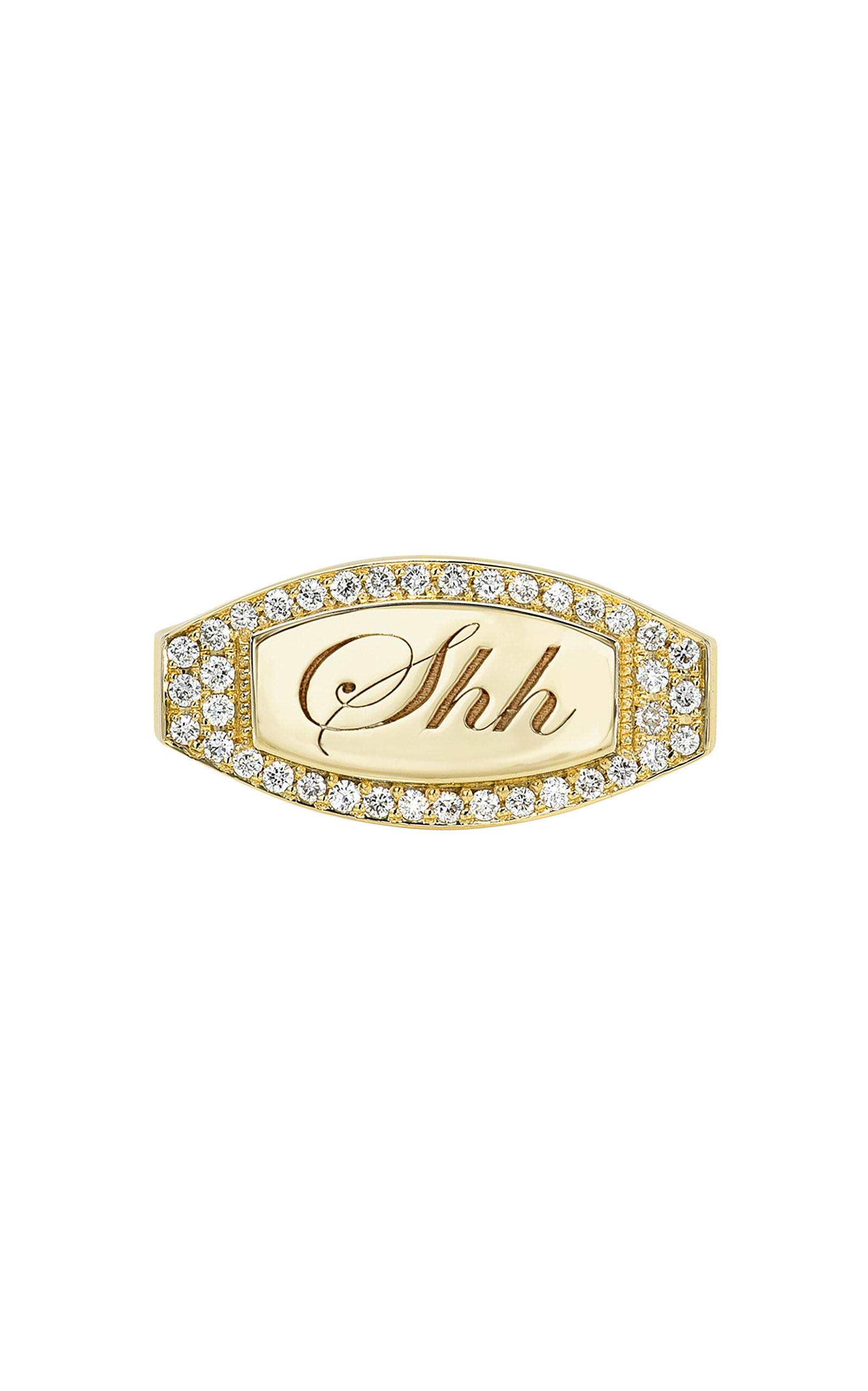 Shop Dru Ssh Felix 14k Yellow Gold Diamond Signet Ring