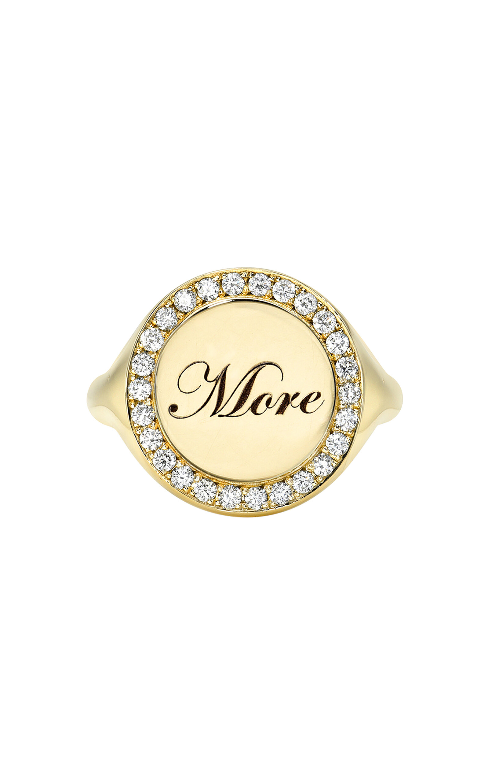 Shop Dru More Pops 14k Yellow Gold Diamond Signet Ring
