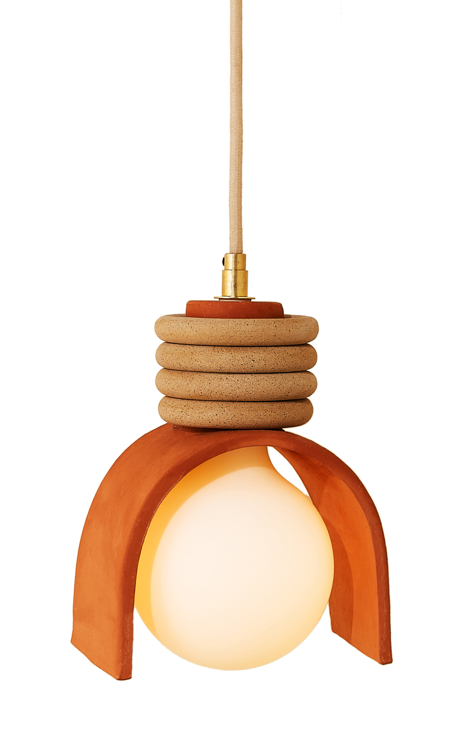 Sin Lunar Ceramic Pendant In Orange