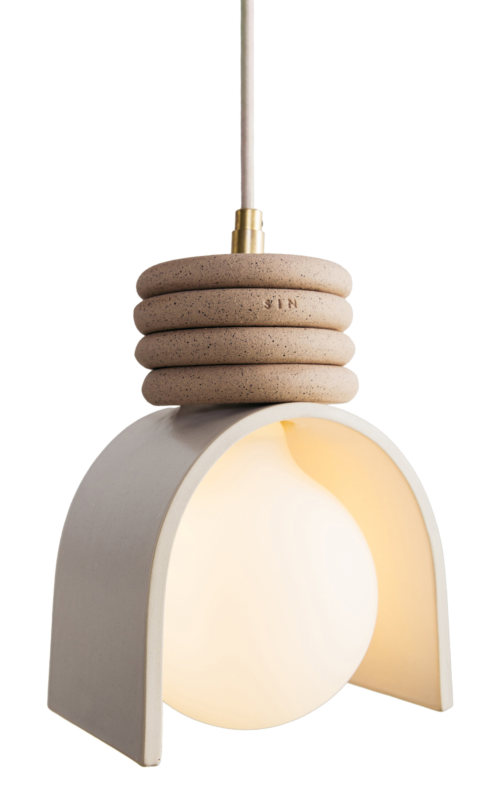 Sin Lunar Ceramic Pendant In Off-white