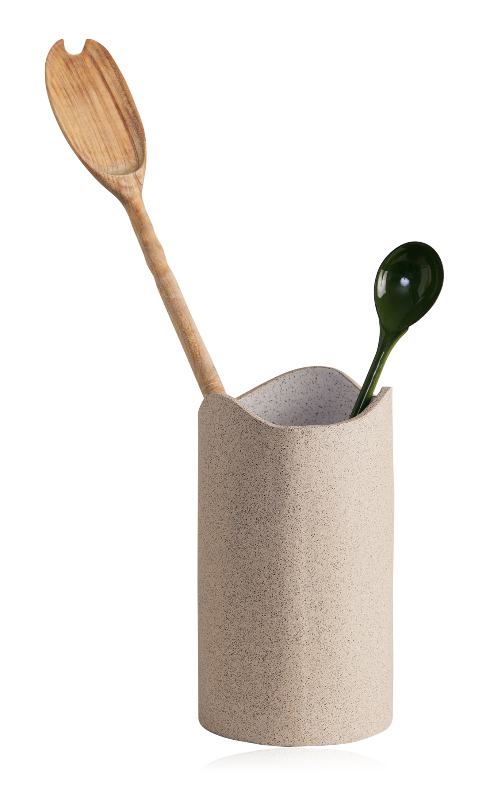 Sin Swell Ceramic Utensil Holder In Neutral