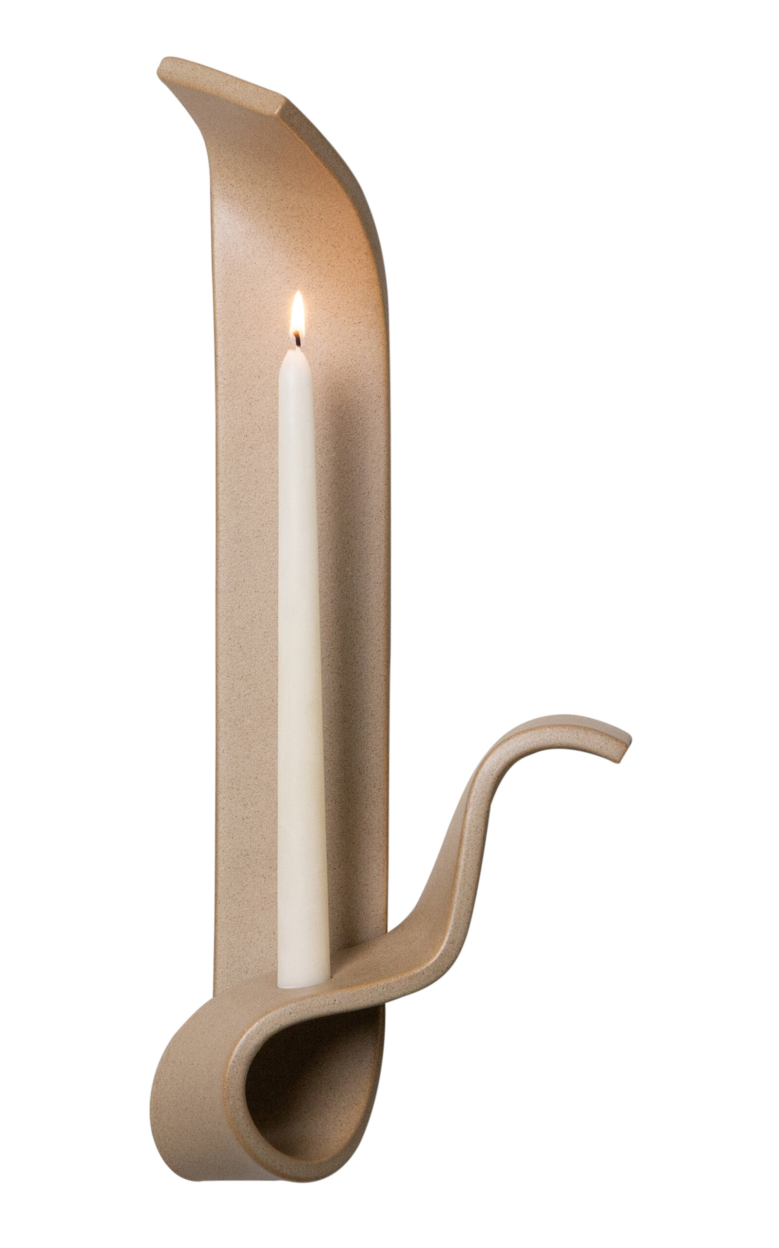 Sin Moonara Ceramic Candle Sconce In Tan