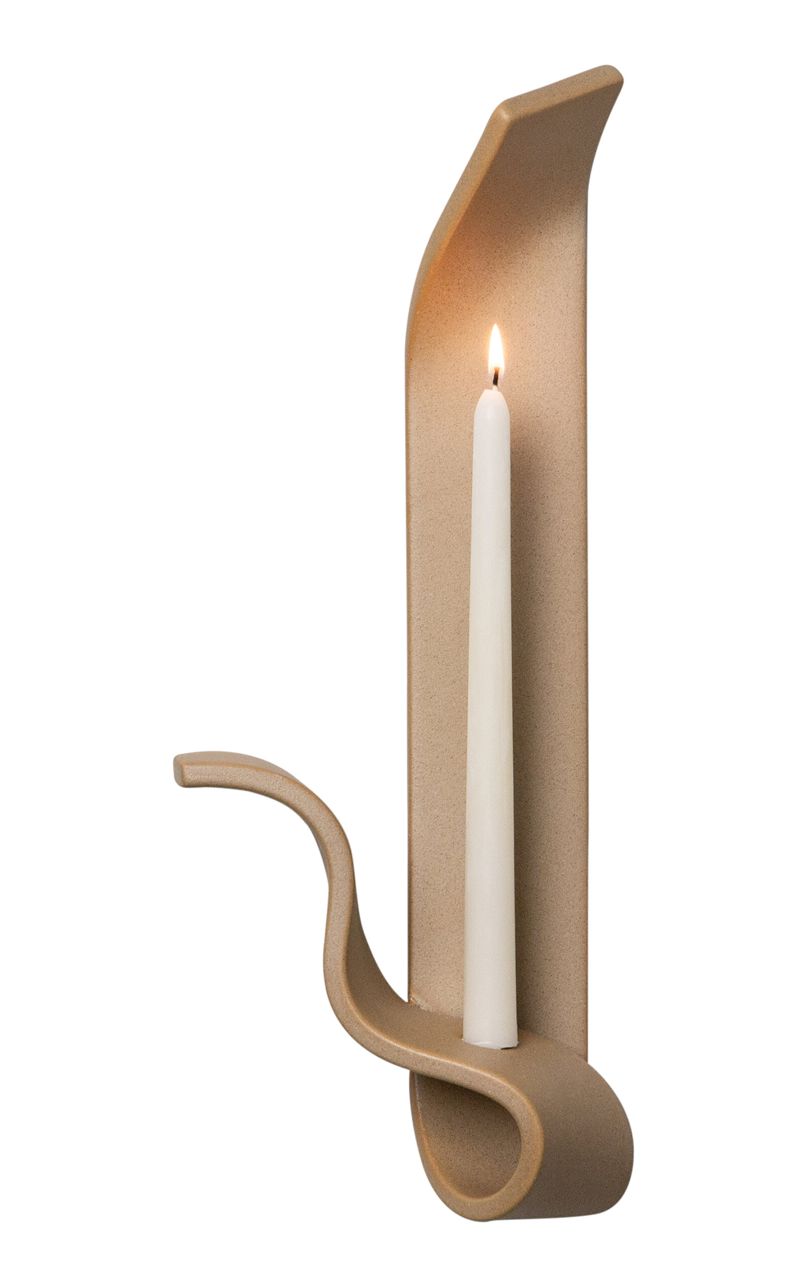 Sin Moonara Ceramic Candle Sconce In Tan