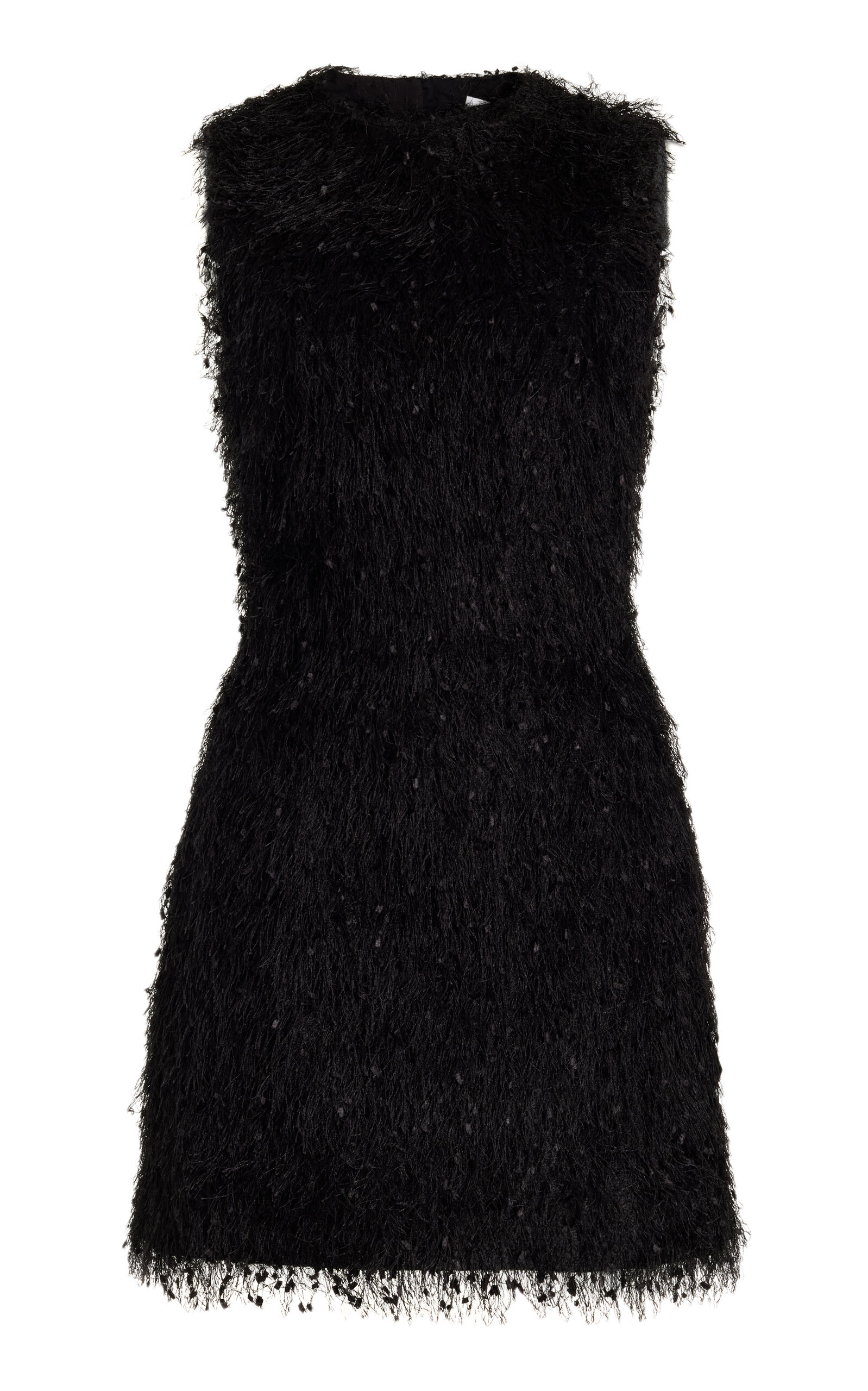 Anna Quan Raven Feather-Knit Mini Dress - Black