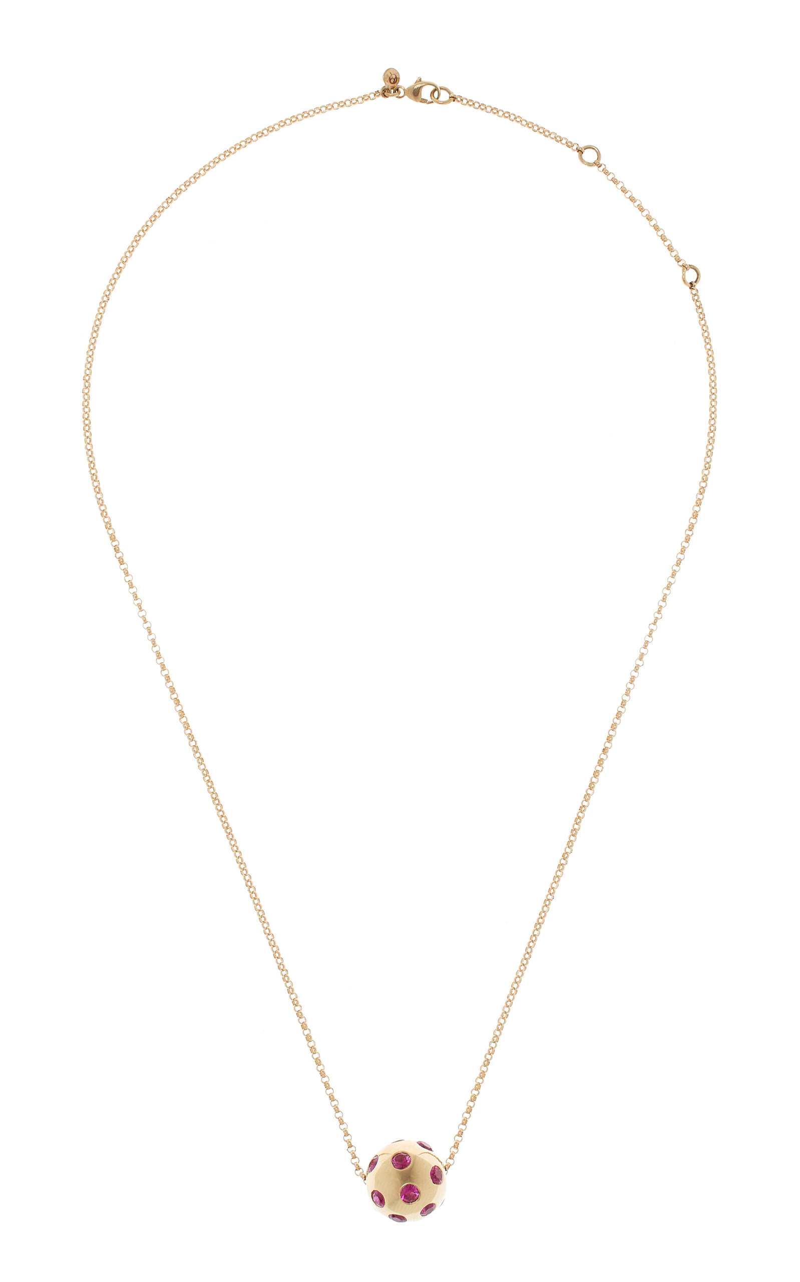 Shop Rachel Quinn 14k Yellow Gold Sapphire Necklace In Pink
