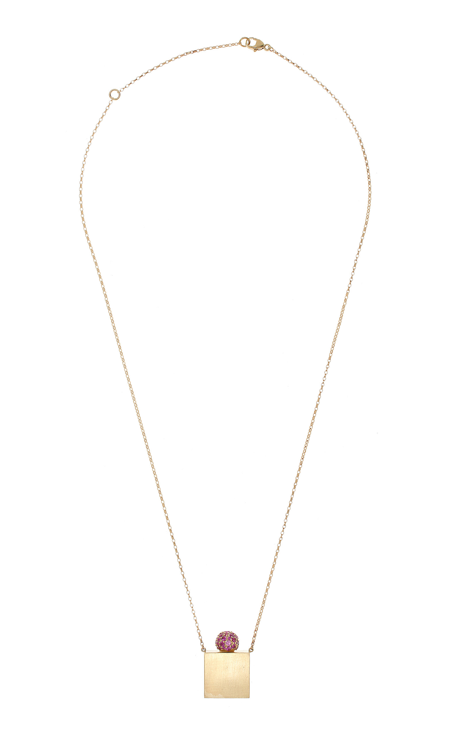 14k Yellow Gold Large Sapphire Necklace