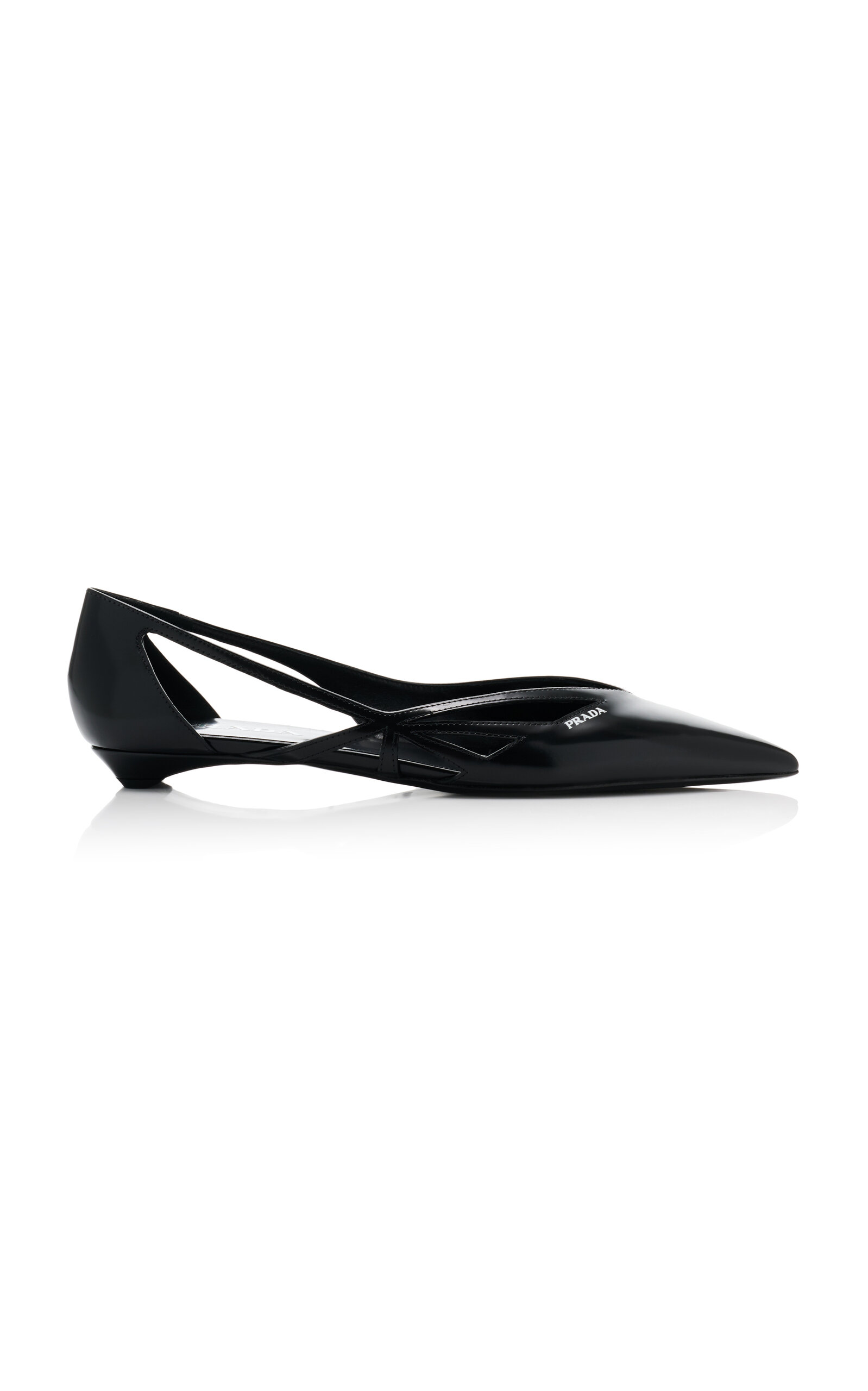Prada Woman Black Flats In Black