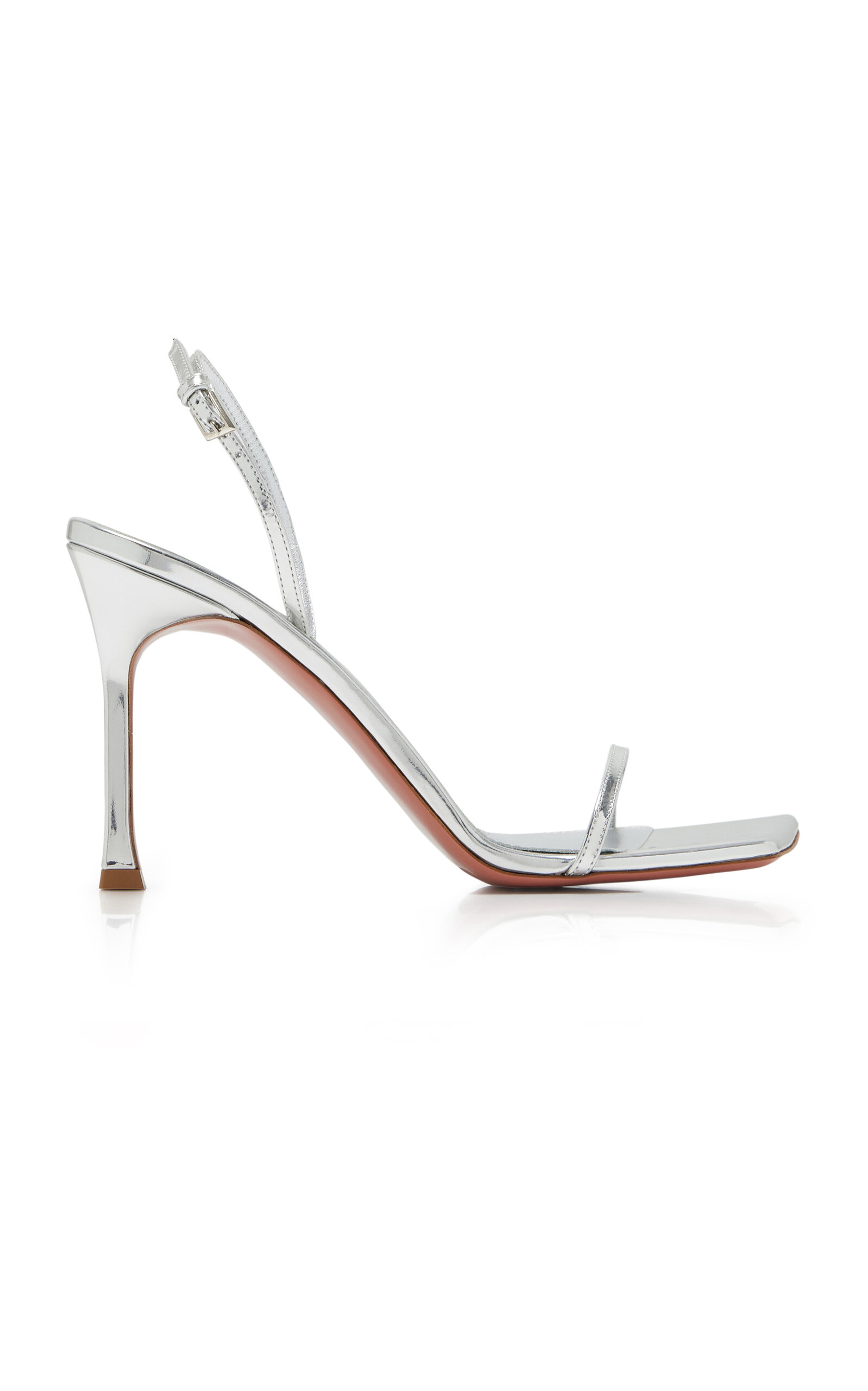 Amina Muaddi Maya Metallic-Leather Sandals