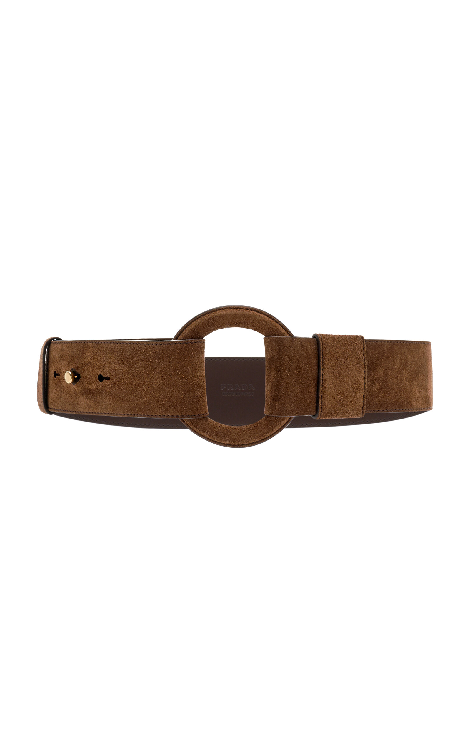 Prada Buckle-fastening Suede Belt In Brown