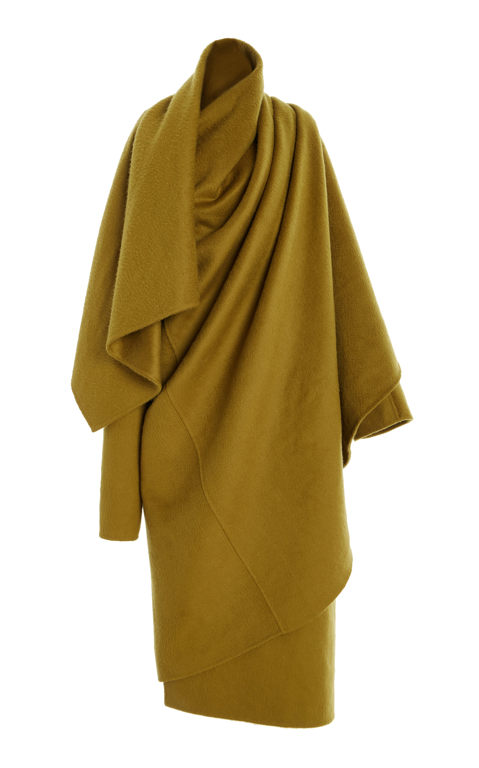 The Row Jan Asymmetric Cashmere Coat - Yellow