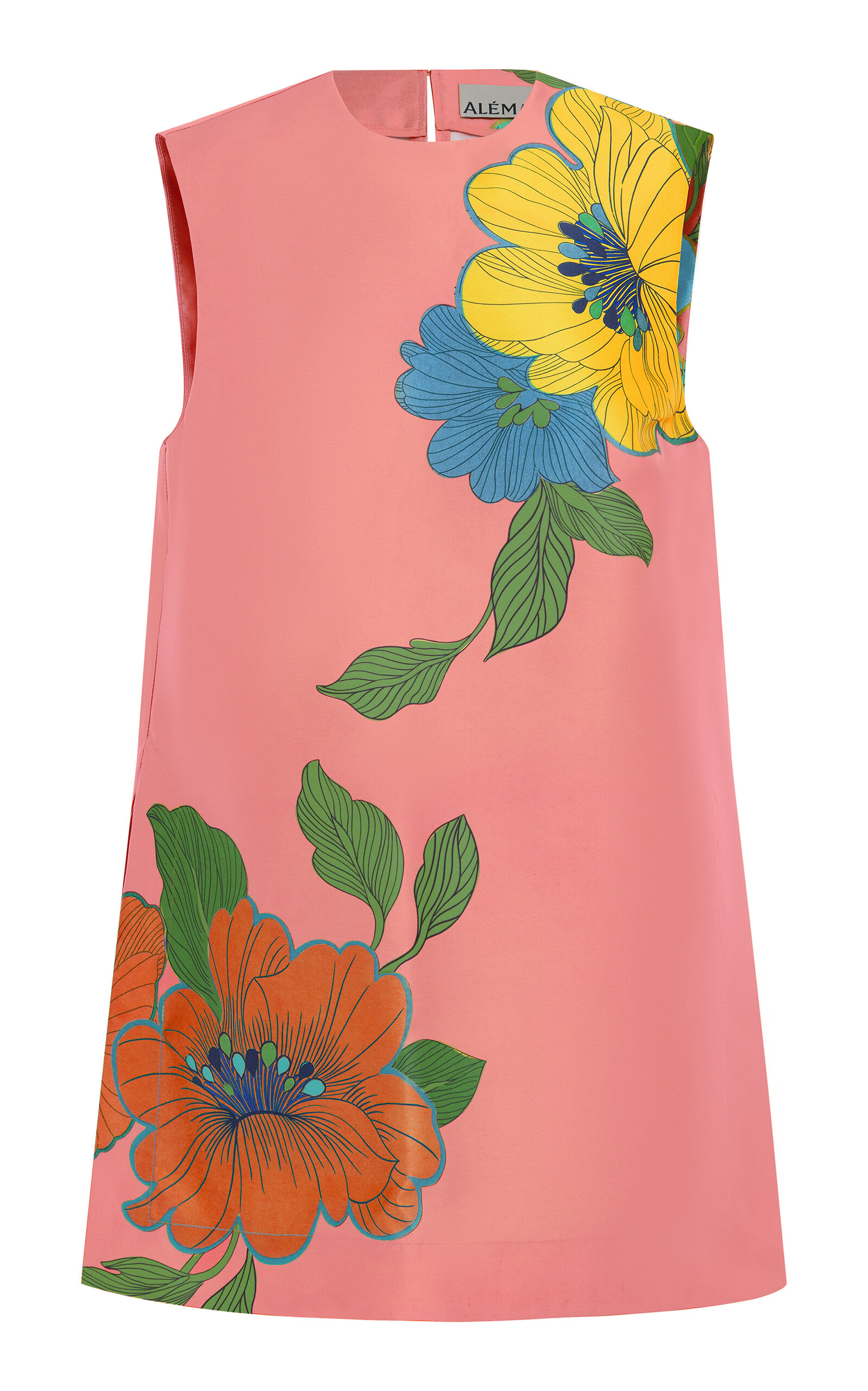 Shop Alemais Exclusive Piato Floral-satin Mini Shift Dress In Pink