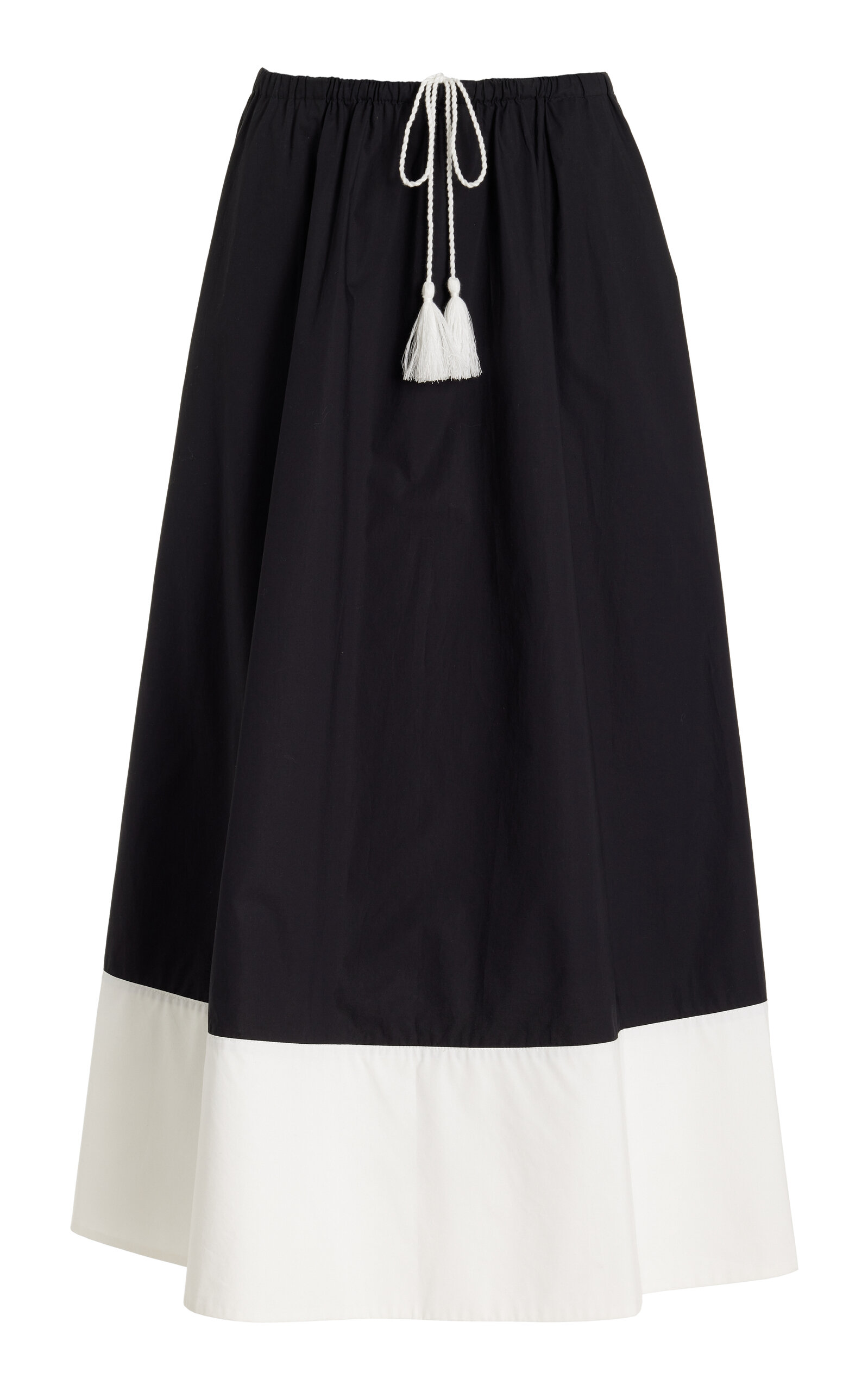 Shop By Malene Birger Exclusive Pheobes Cotton Maxi Skirt In Black,white