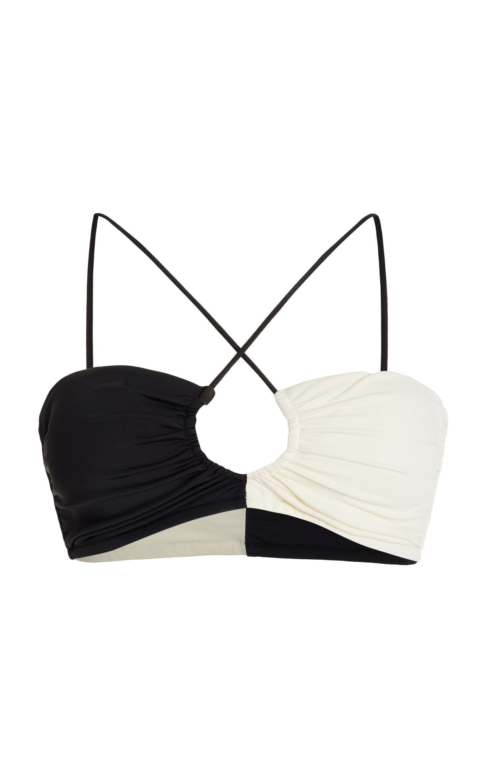 Shop By Malene Birger Exclusive Seabay Bikini Top In Black,white