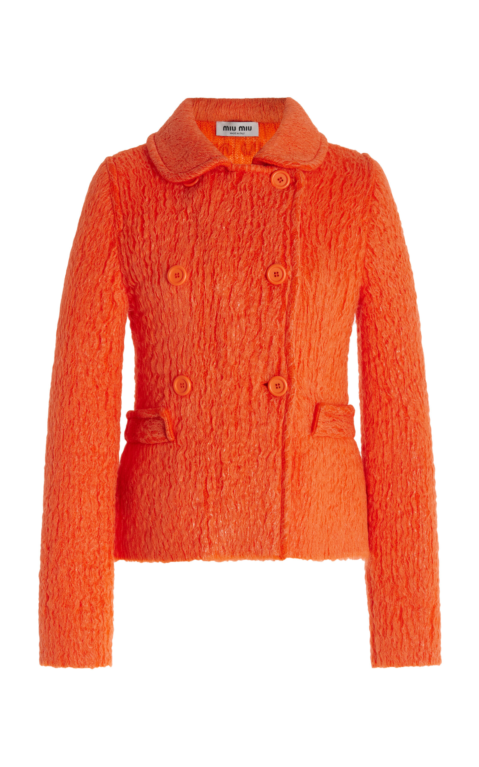 Miu Miu Tailored Mohair-wool Jacket In Orange