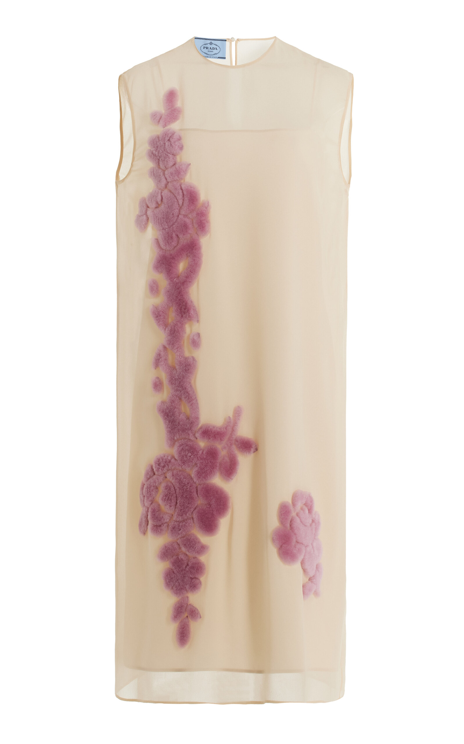 Prada Georgette Midi Dress In Ivory