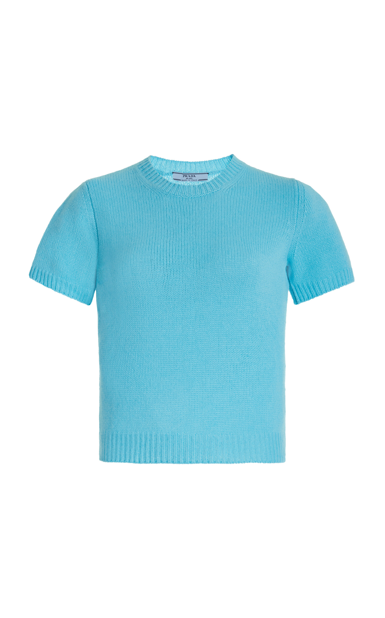 Prada Knit Wool Top In Blue