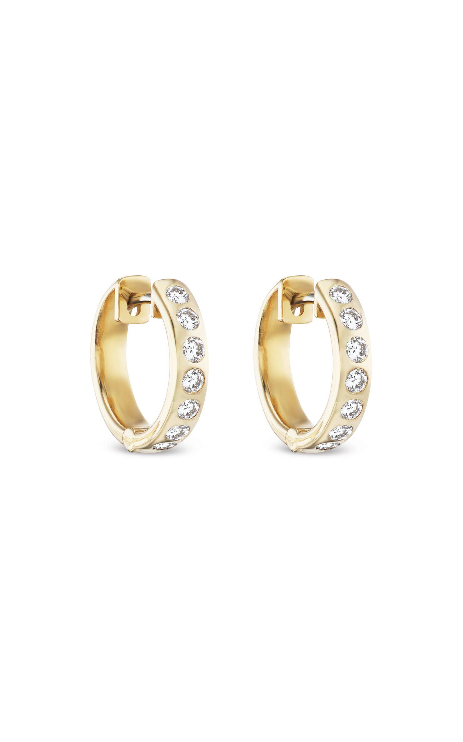Marlo Laz Gemma 14k Yellow Gold Diamond Hoop Earrings In Gold