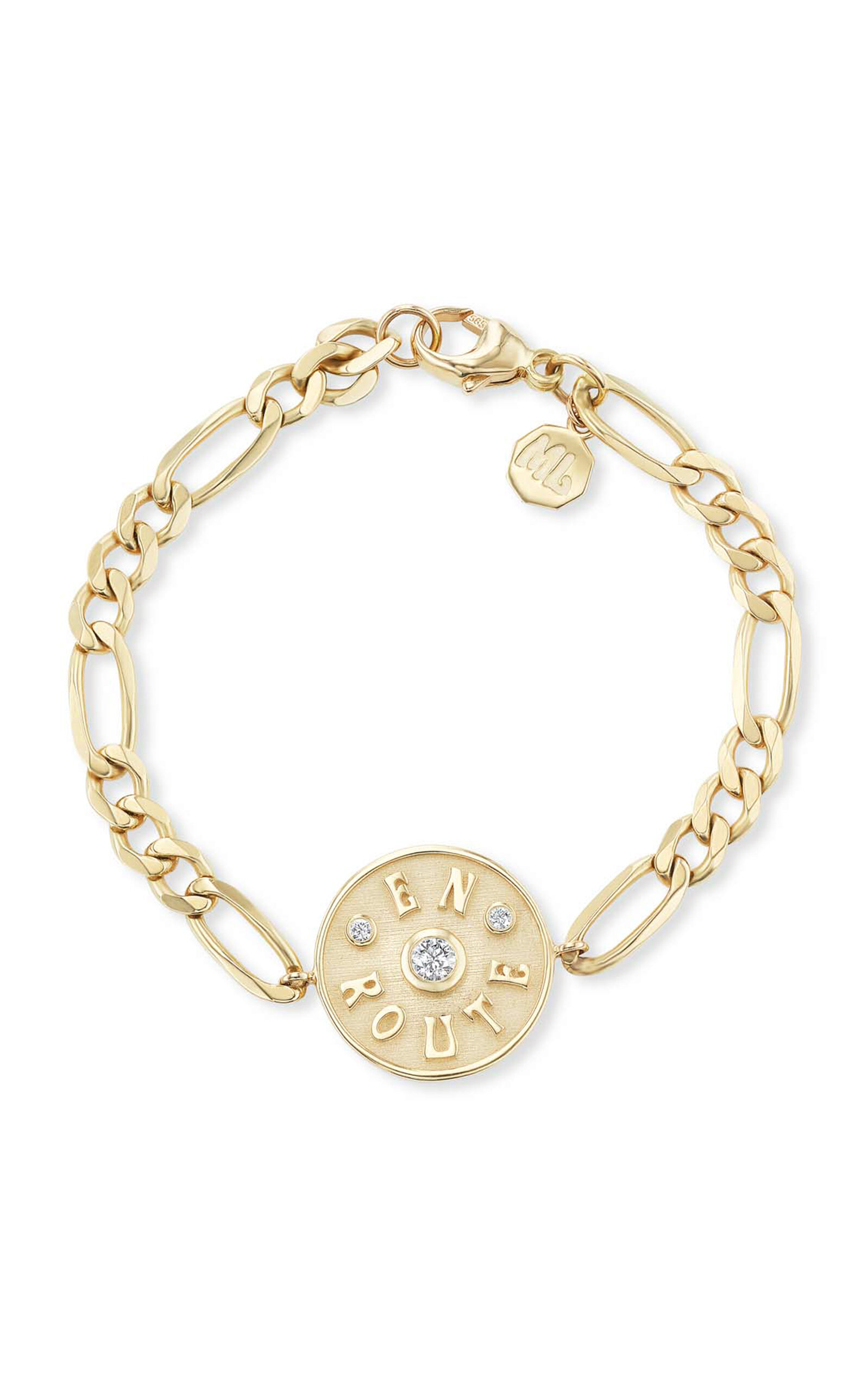Marlo Laz Mini En Route 14k Yellow Gold Diamond Bracelet In Gold
