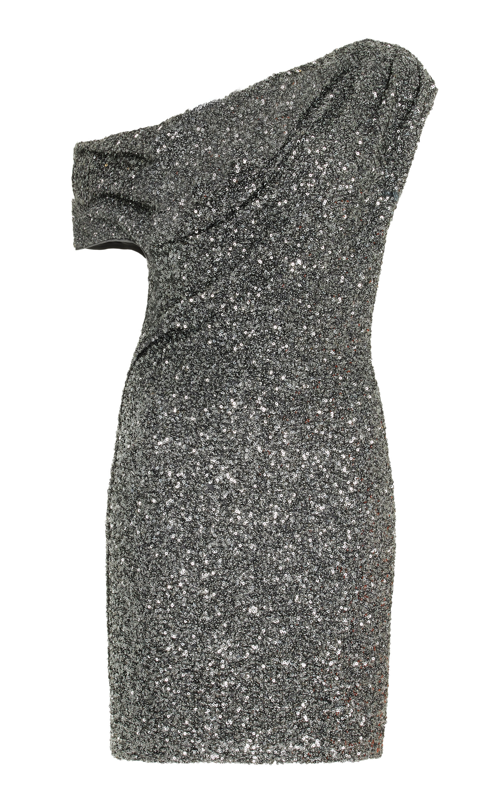 Significant Other Beau Off-the-shoulder Sequined Mini Dress In Grey