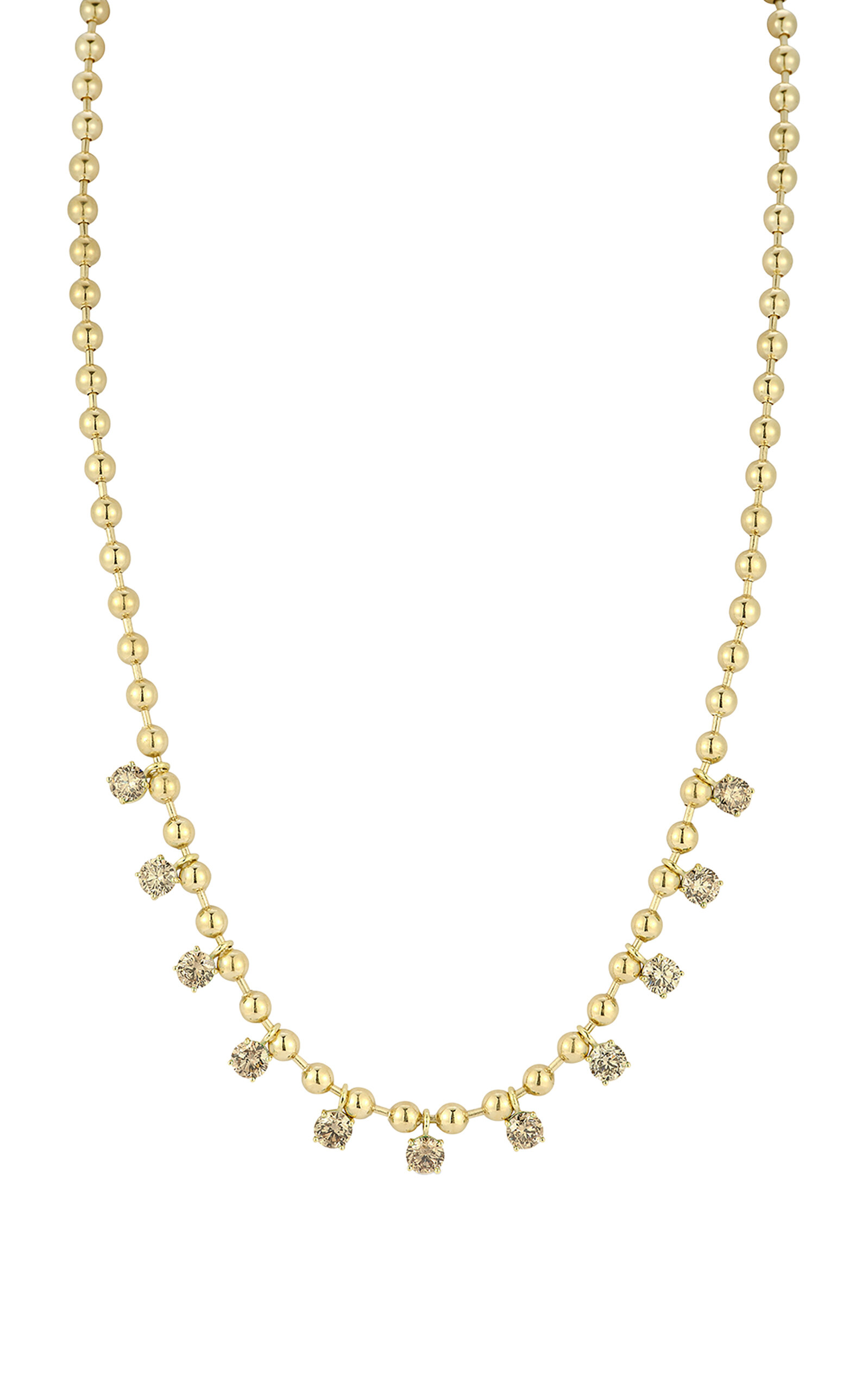 18k Yellow Gold Connexion Champagne Diamond Fringe Necklace