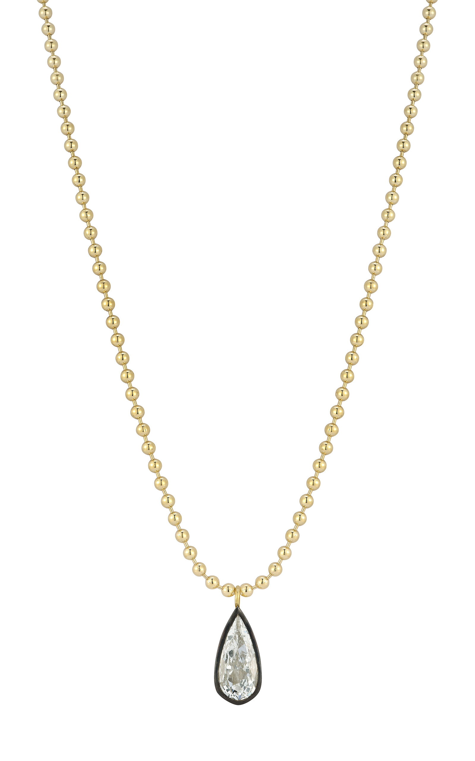 18k Yellow Gold Connexion Elongated Pear Necklace