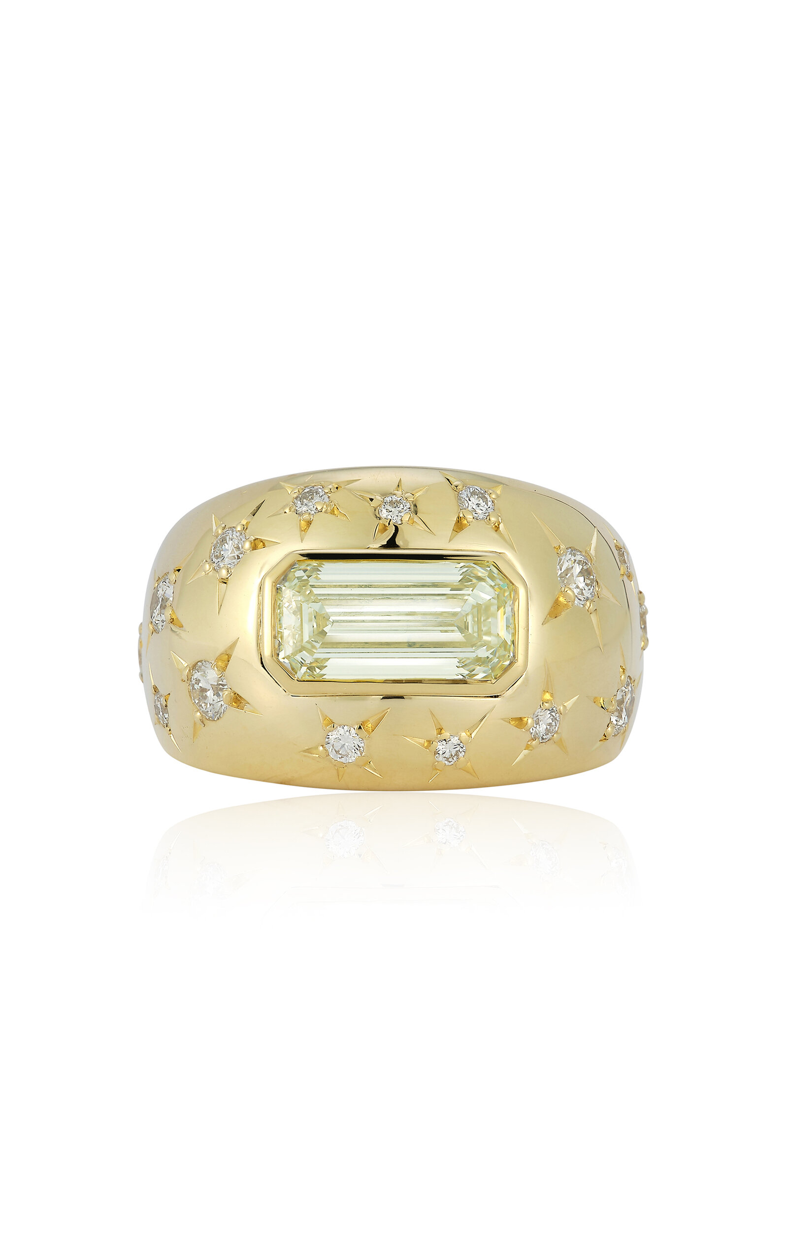 18k Yellow Gold Anniversary Diamond Bombe Ring