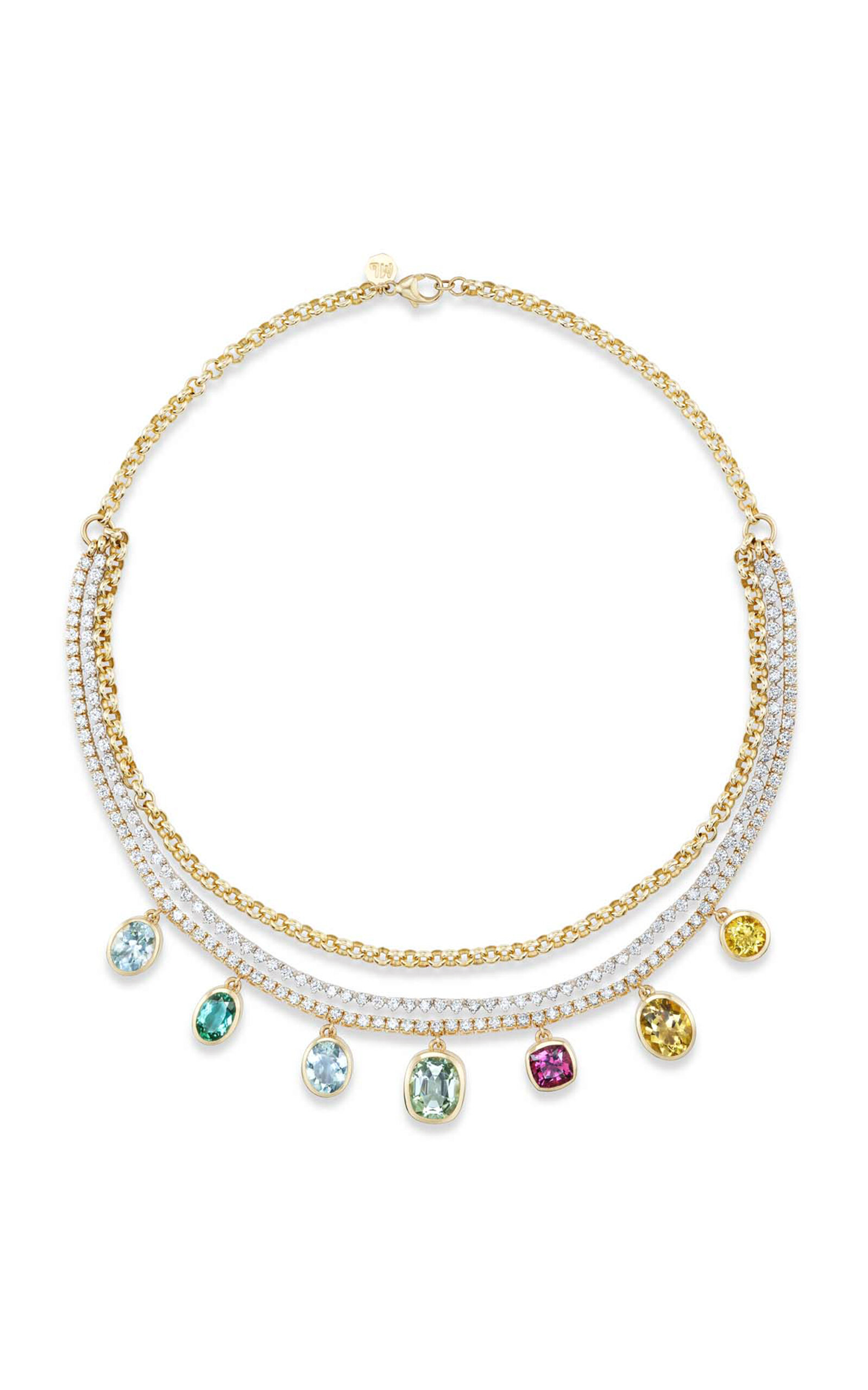 Marlo Laz Birth of Venus 14K Yellow Gold Multi-Stone Necklace - Multi - OS - Moda Operandi