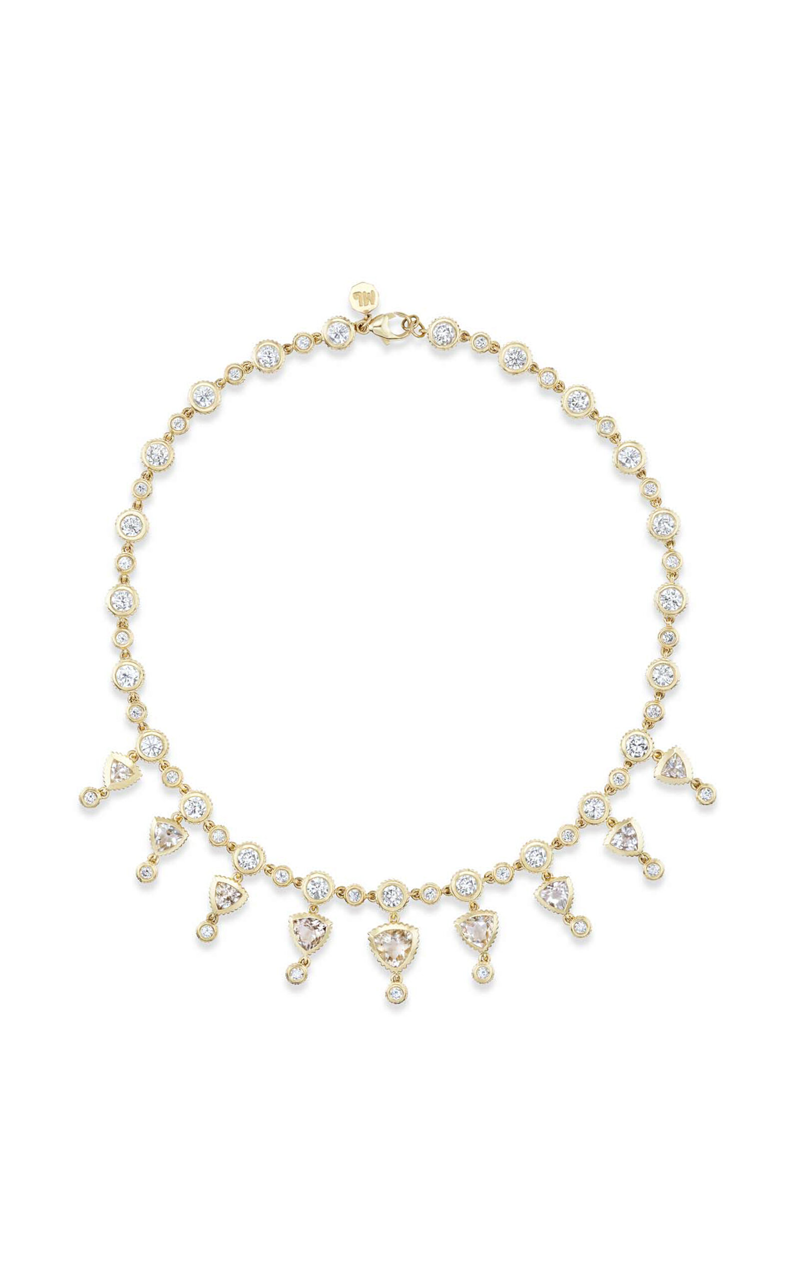 Marlo Laz Mountain of Light 14K Yellow Gold Diamond; Topaz Necklace - Gold - OS - Moda Operandi