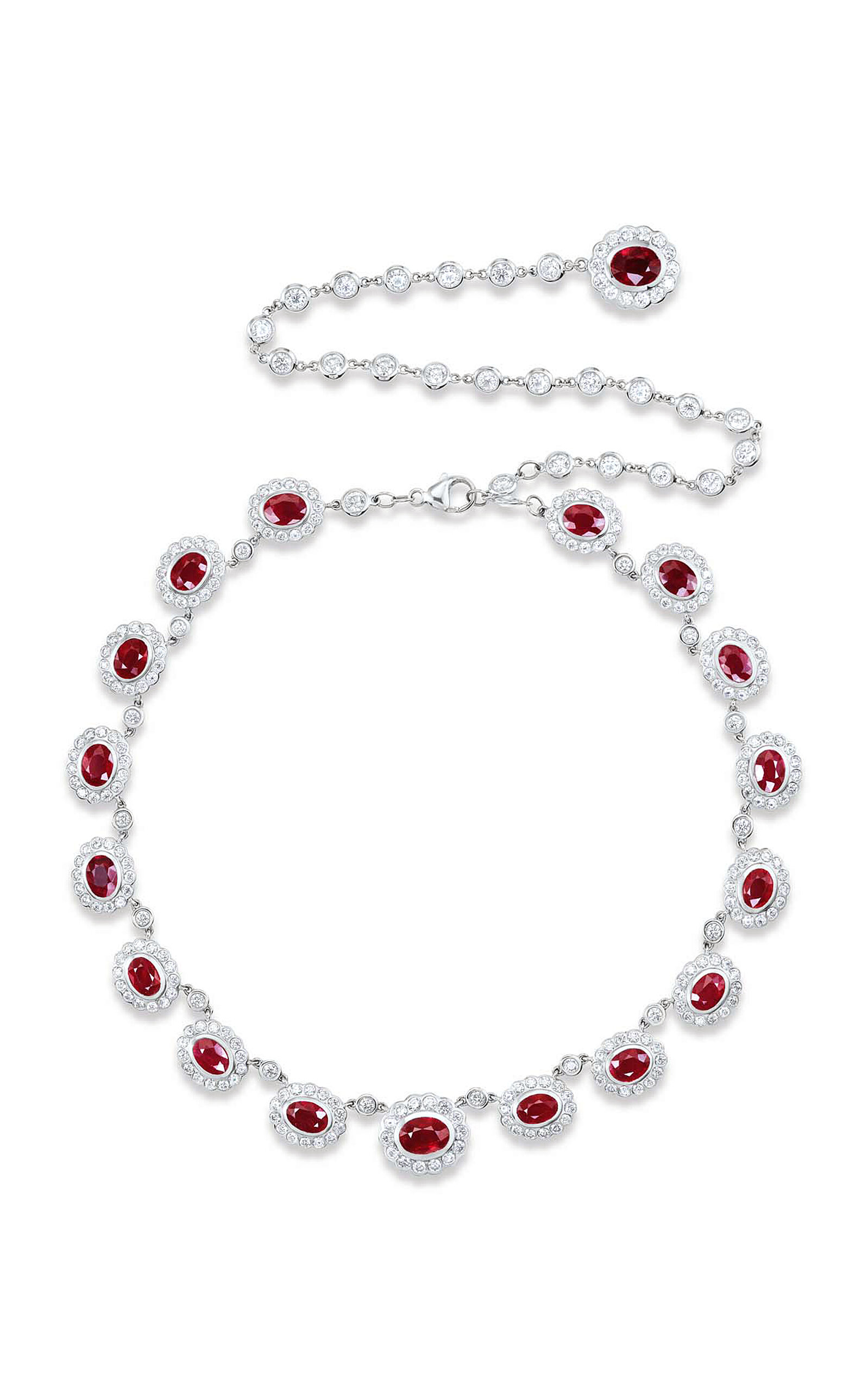 The Celine 14K Yellow Gold Diamond; Ruby Necklace