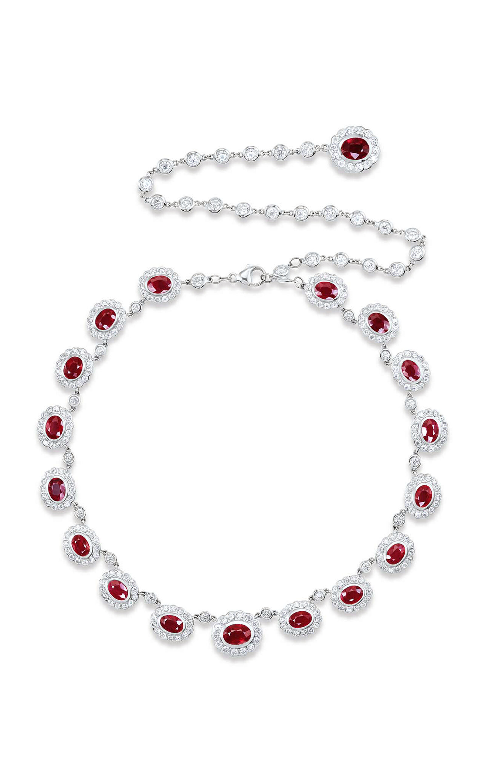Marlo Laz The Celine 14K Yellow Gold Diamond; Ruby Necklace - Red - OS - Moda Operandi - Men's Jewelry And Watches