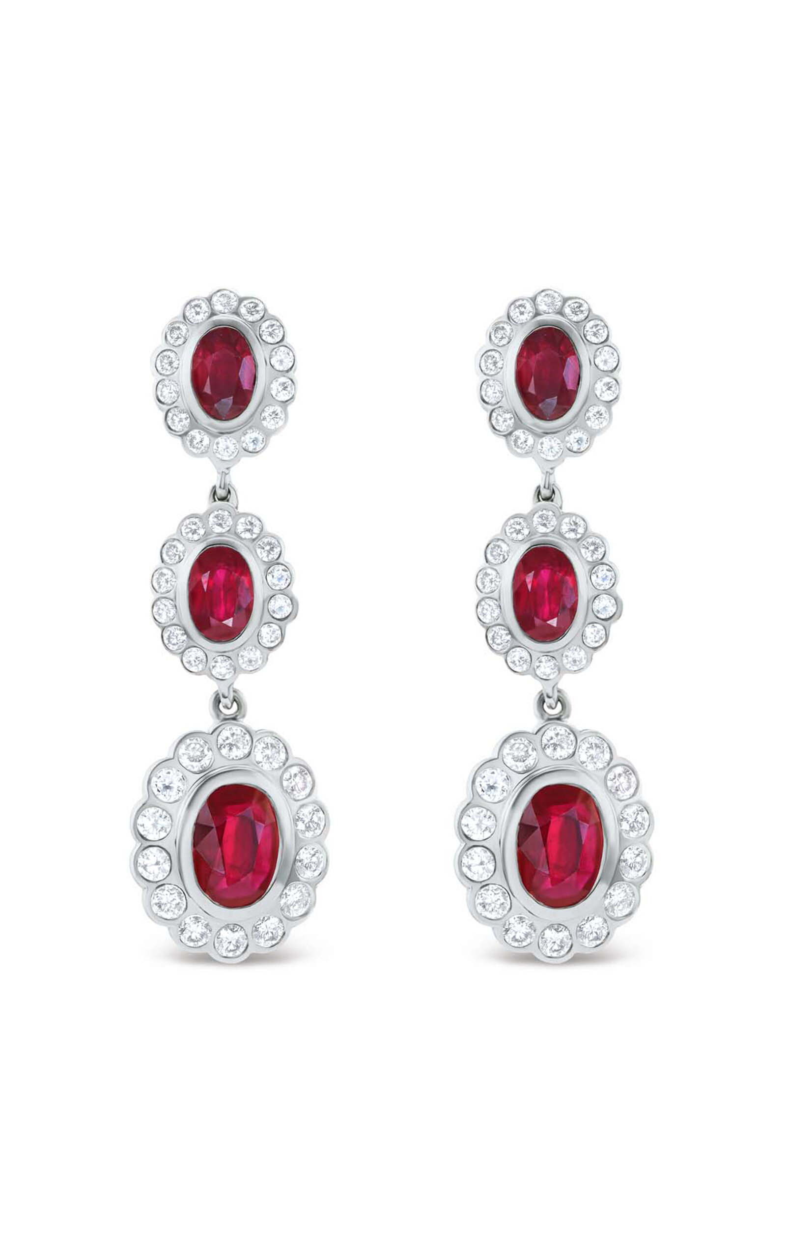 Marlo Laz The Celine 14K Yellow Gold Diamond; Ruby Earrings - Red - OS - Moda Operandi