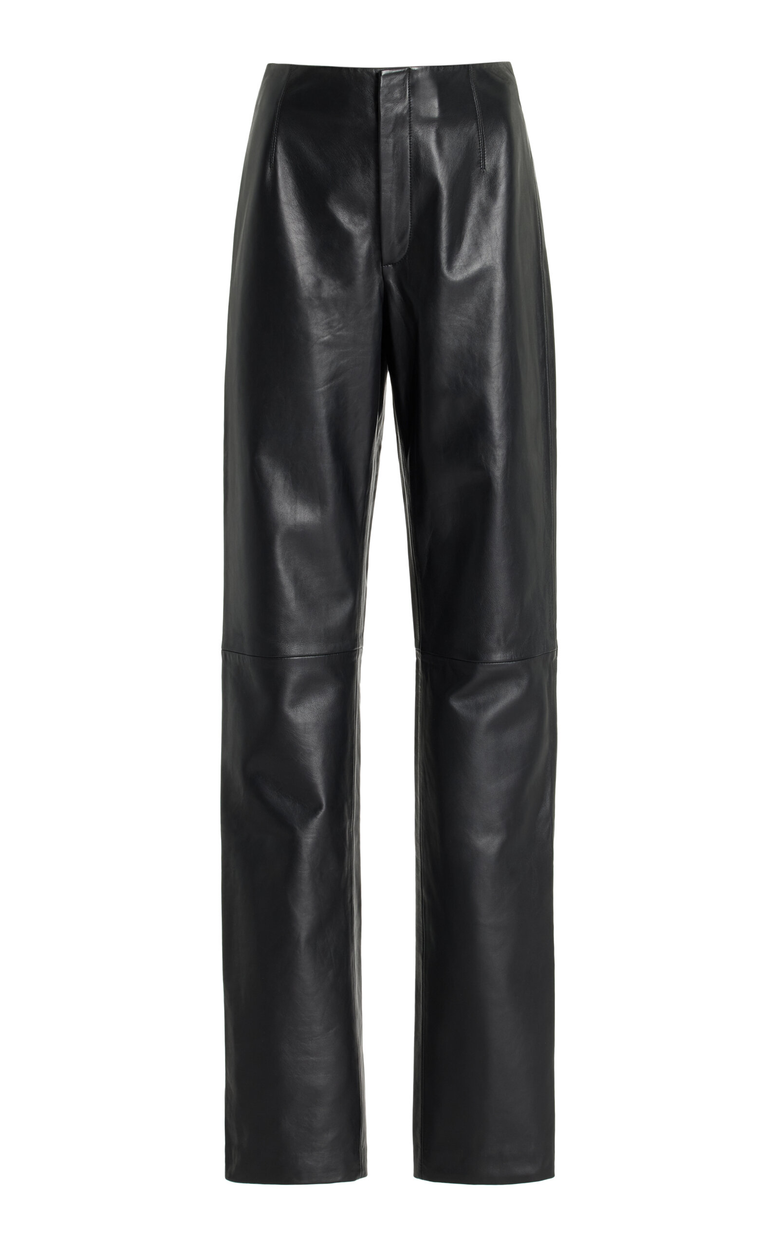 The Frankie Shop Ziggys Leather Straight-Leg Pants