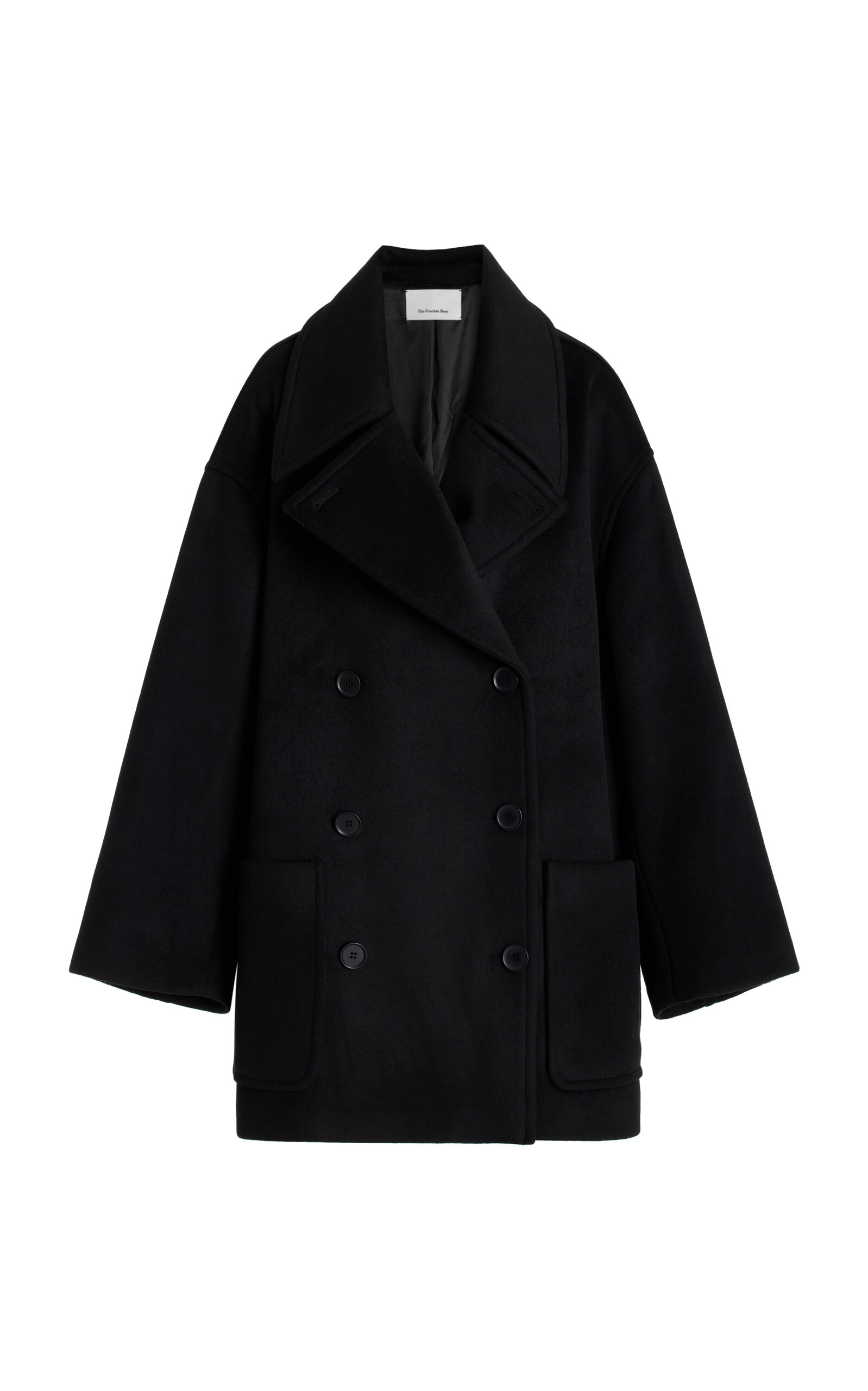 The Frankie Shop Marian Oversized Wool-Blend Peacoat - Black - XS/S