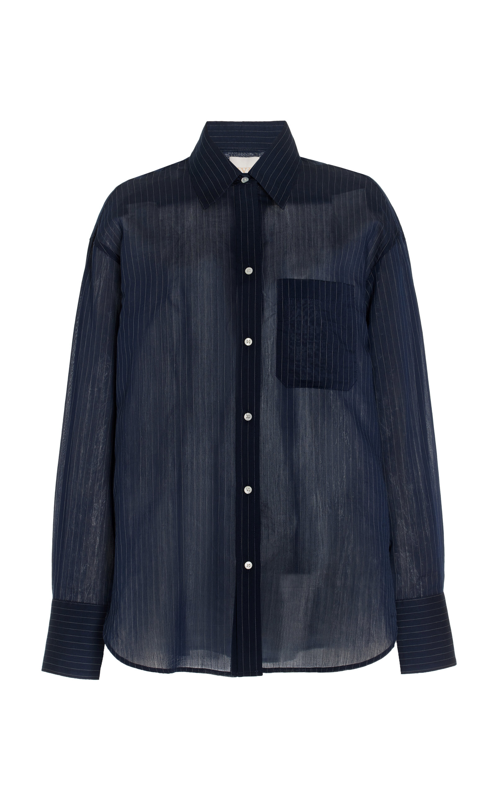 Twp Big Joe Oversized Cotton Shirt In Navy