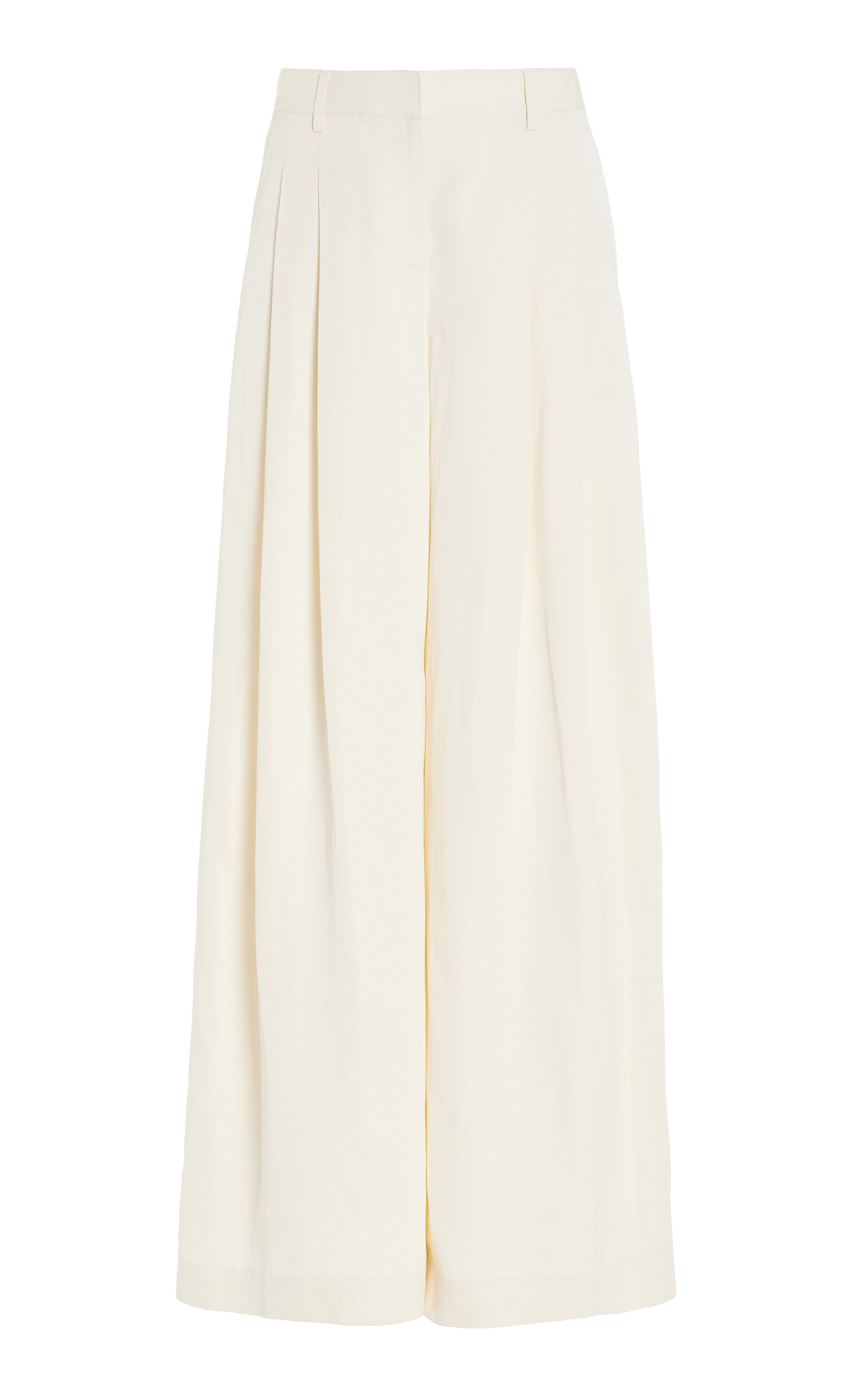 Shop Twp Didi Pleated Wide-leg Pants In Off-white