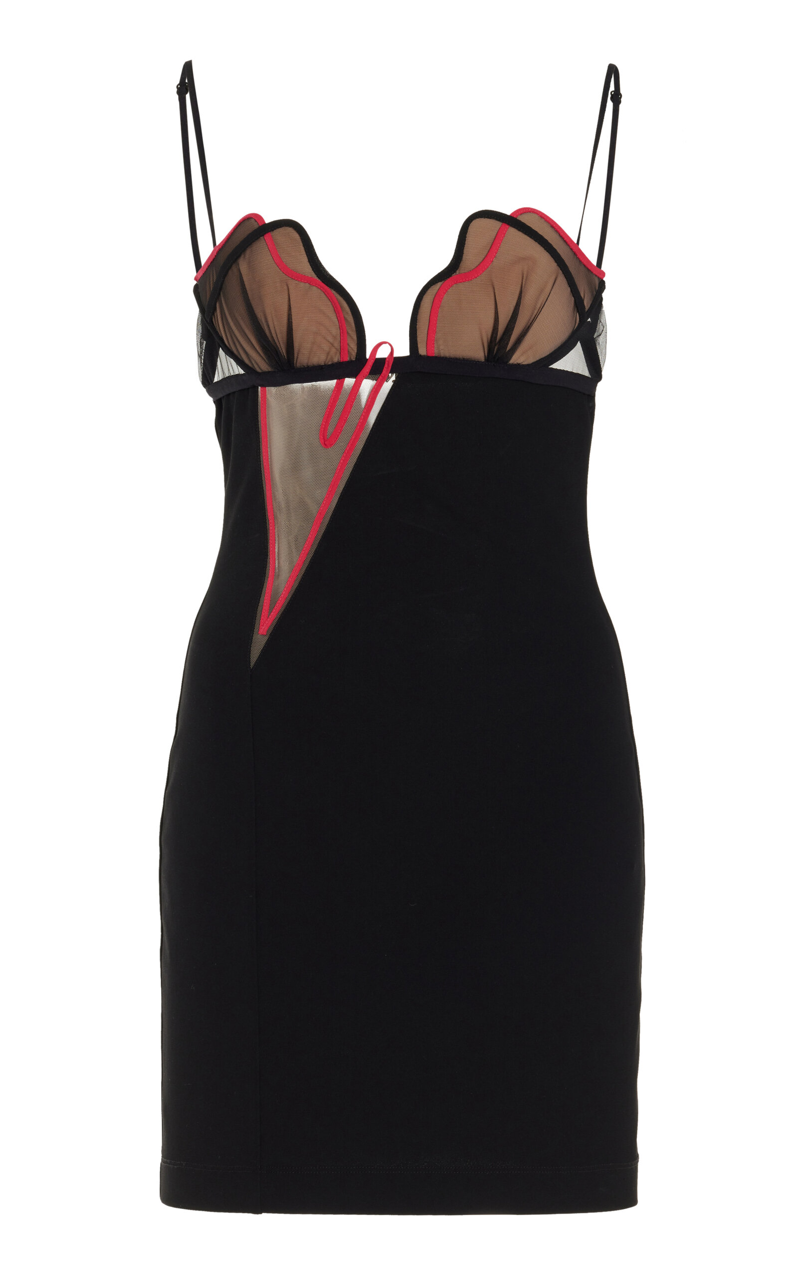 Shop Nensi Dojaka Heartbeat Cutout Jersey Mini Dress In Black