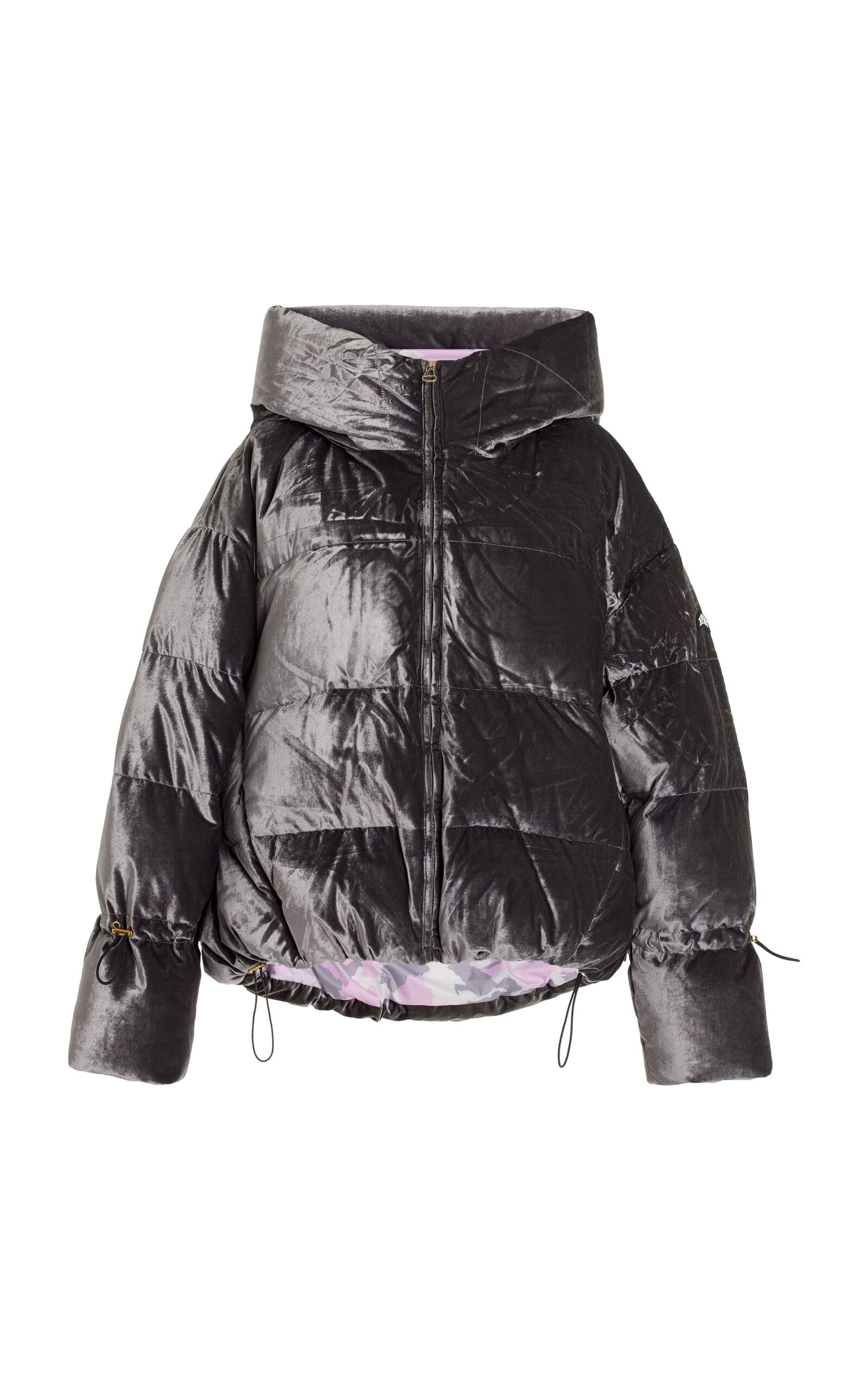 Jetset Margot Padded Velvet Ski Jacket In Silver ModeSens