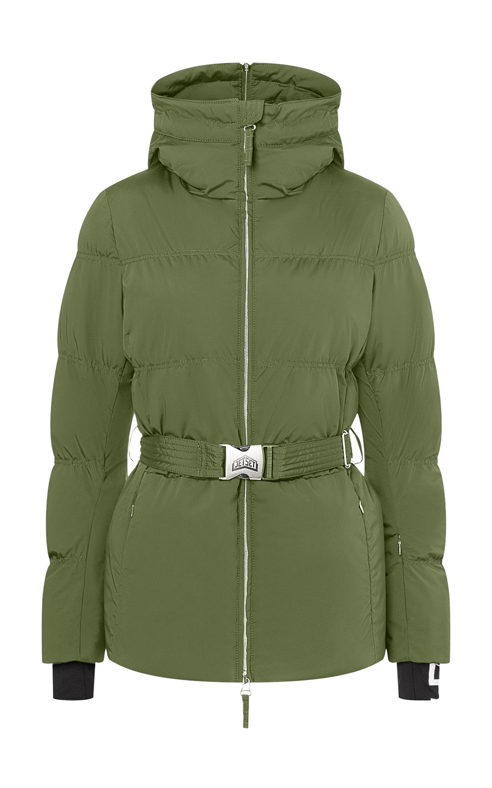 Jetset Chamonix Belted Ski Jacket In Dark Green